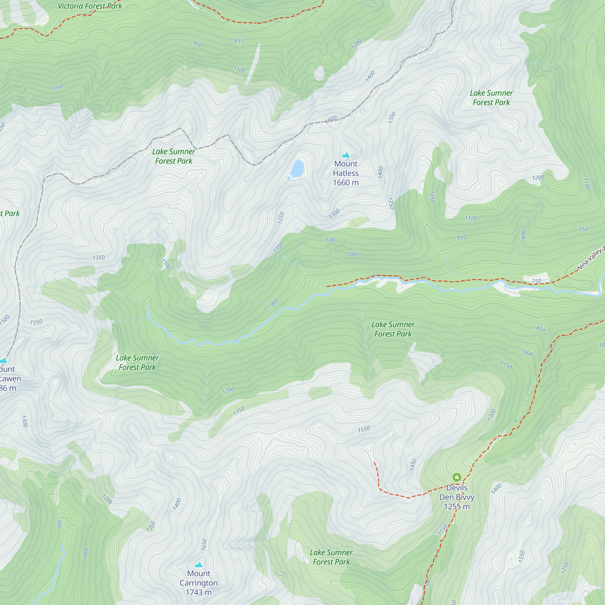 Upper Nina Bivvy map