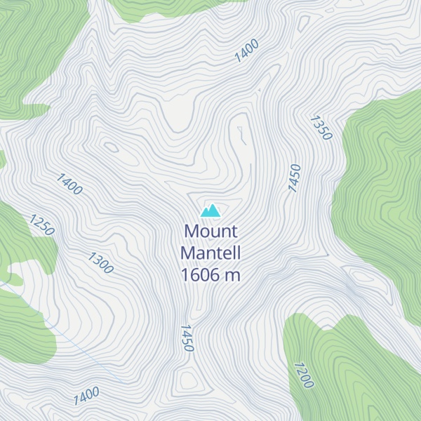 Map of Mount Mantell