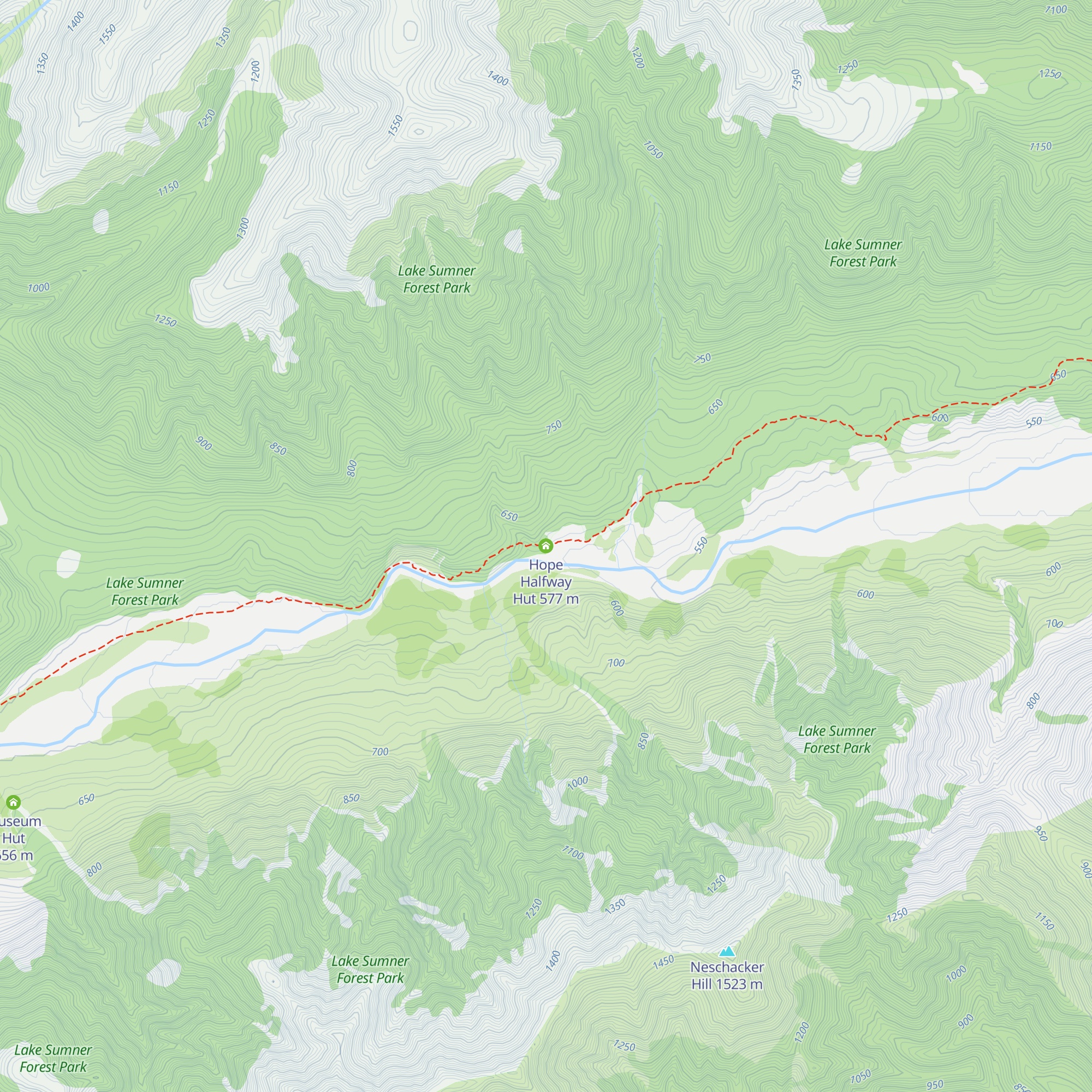 Hope Halfway Hut map