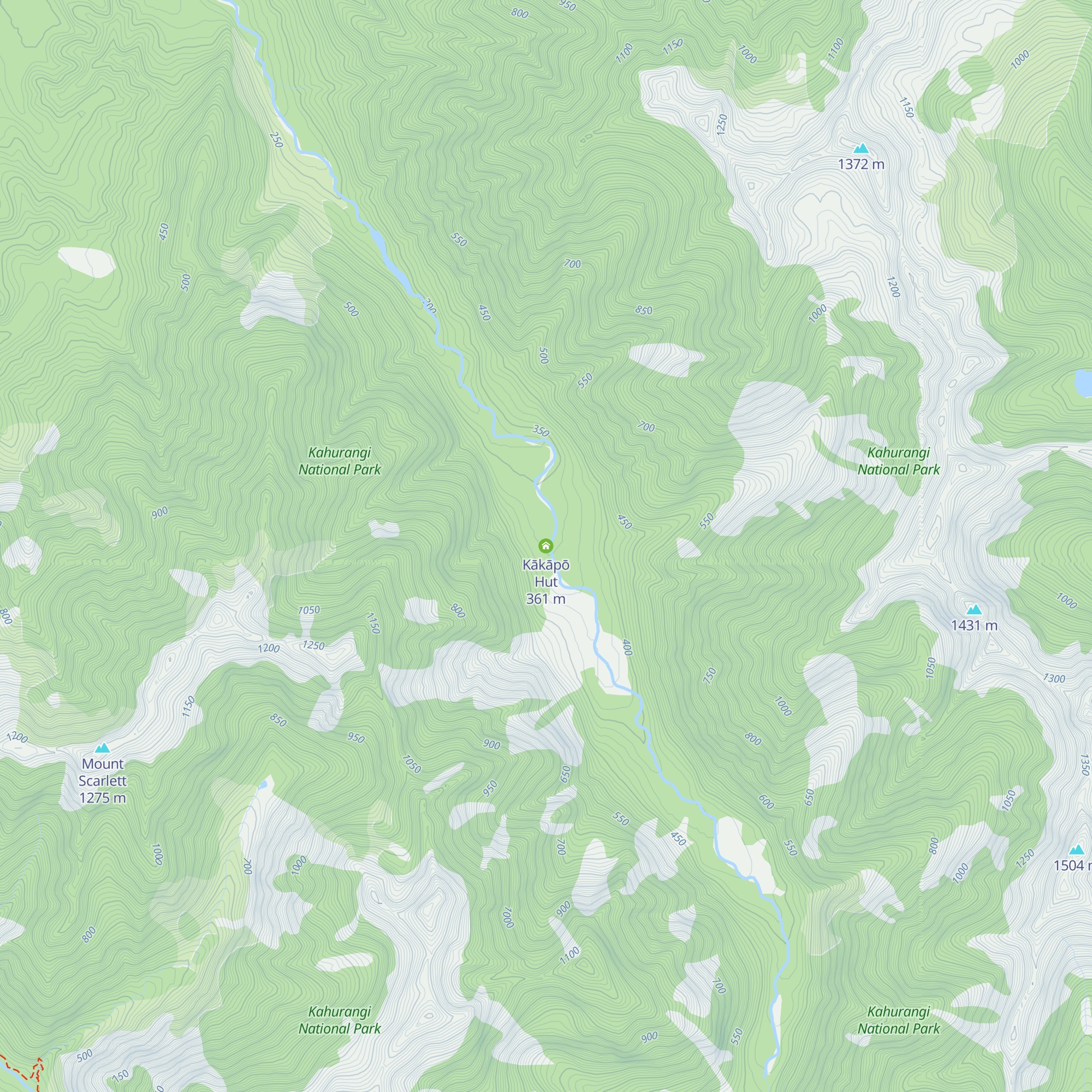 Kākāpō Hut map