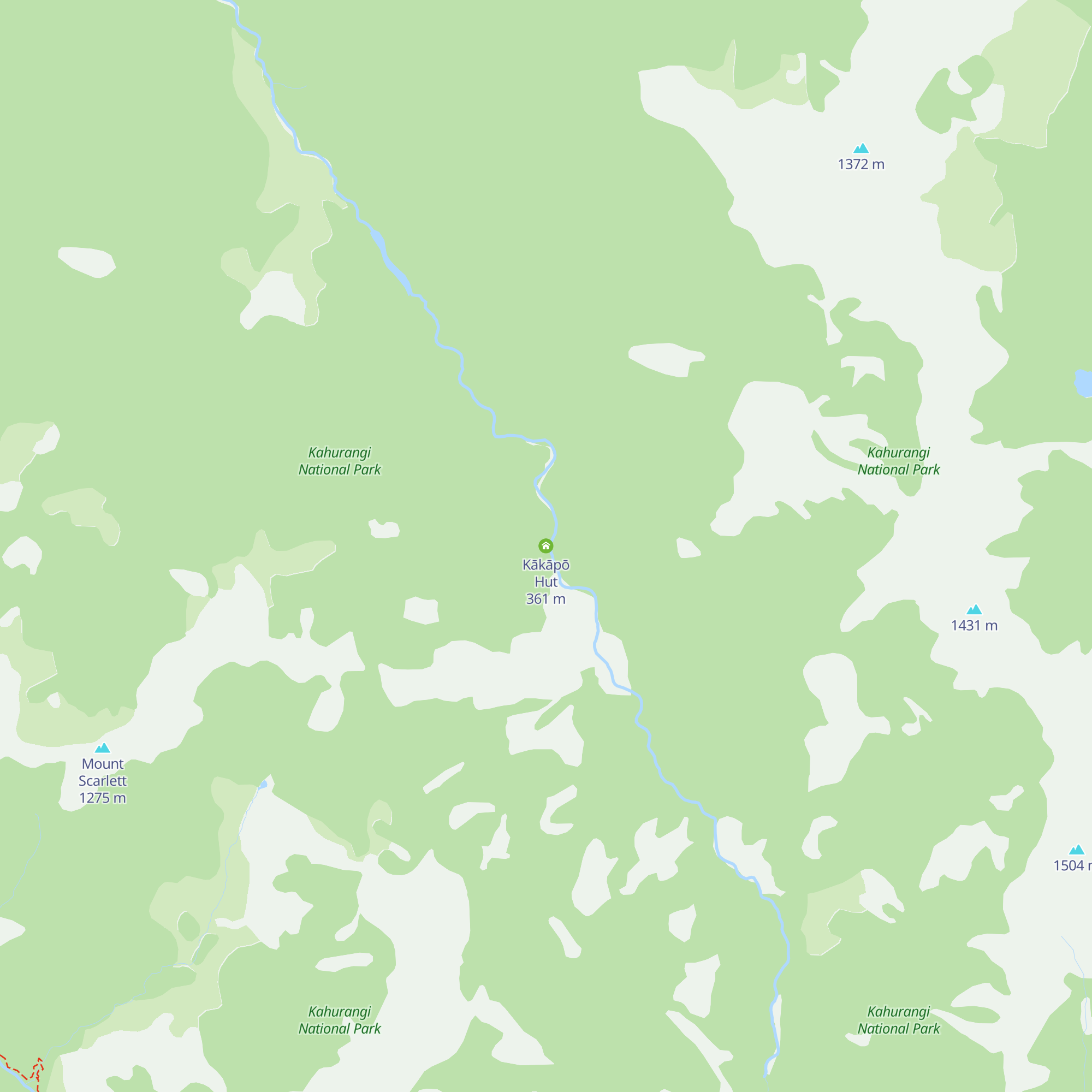Kākāpō Hut map