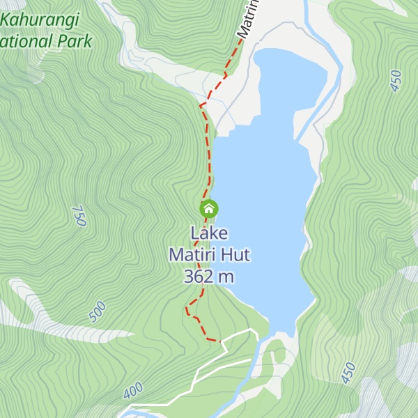 Map of Lake Matiri Hut