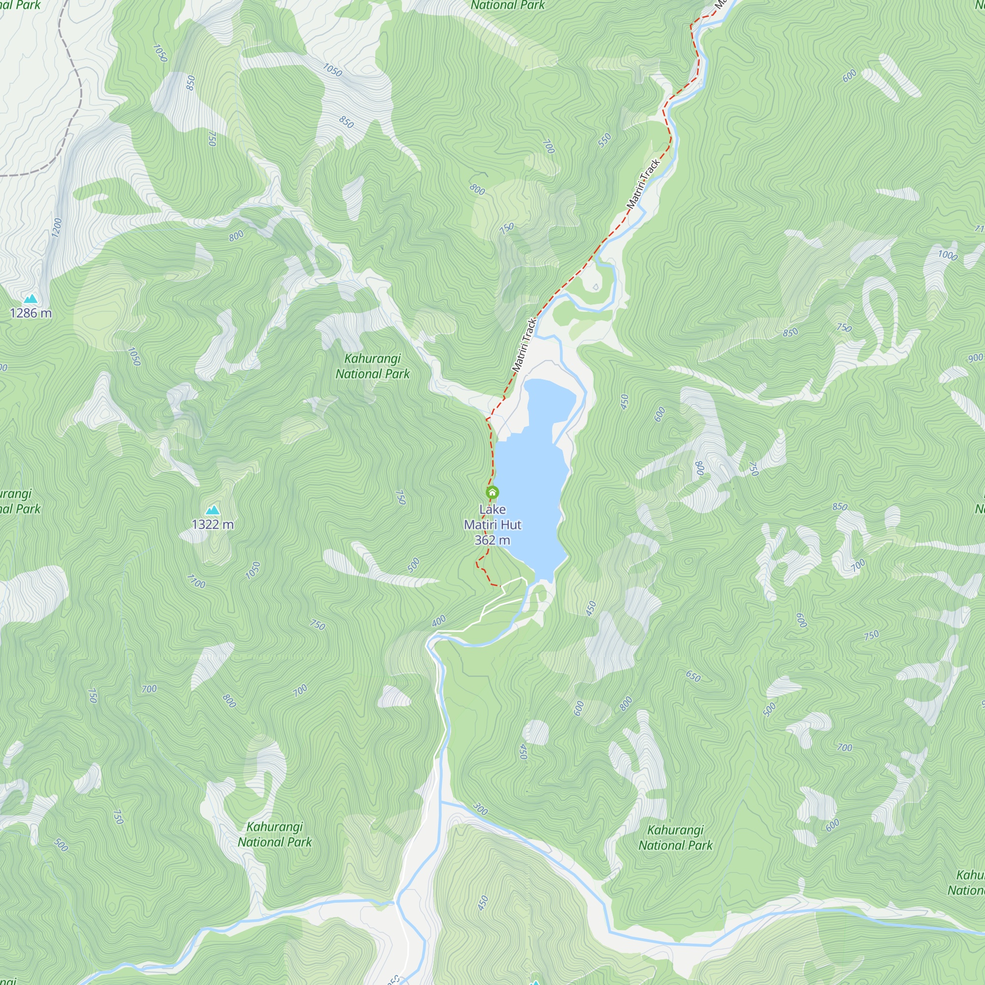Lake Matiri Hut map