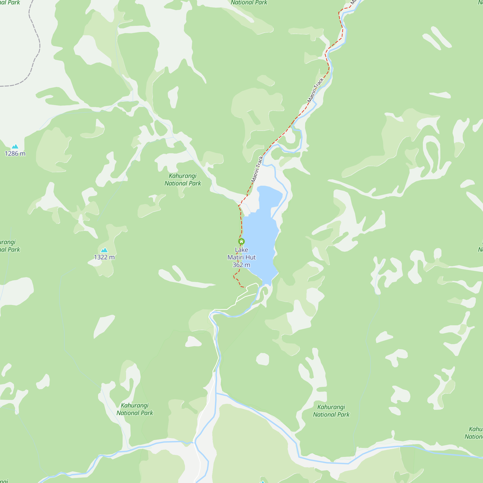 Lake Matiri Hut map