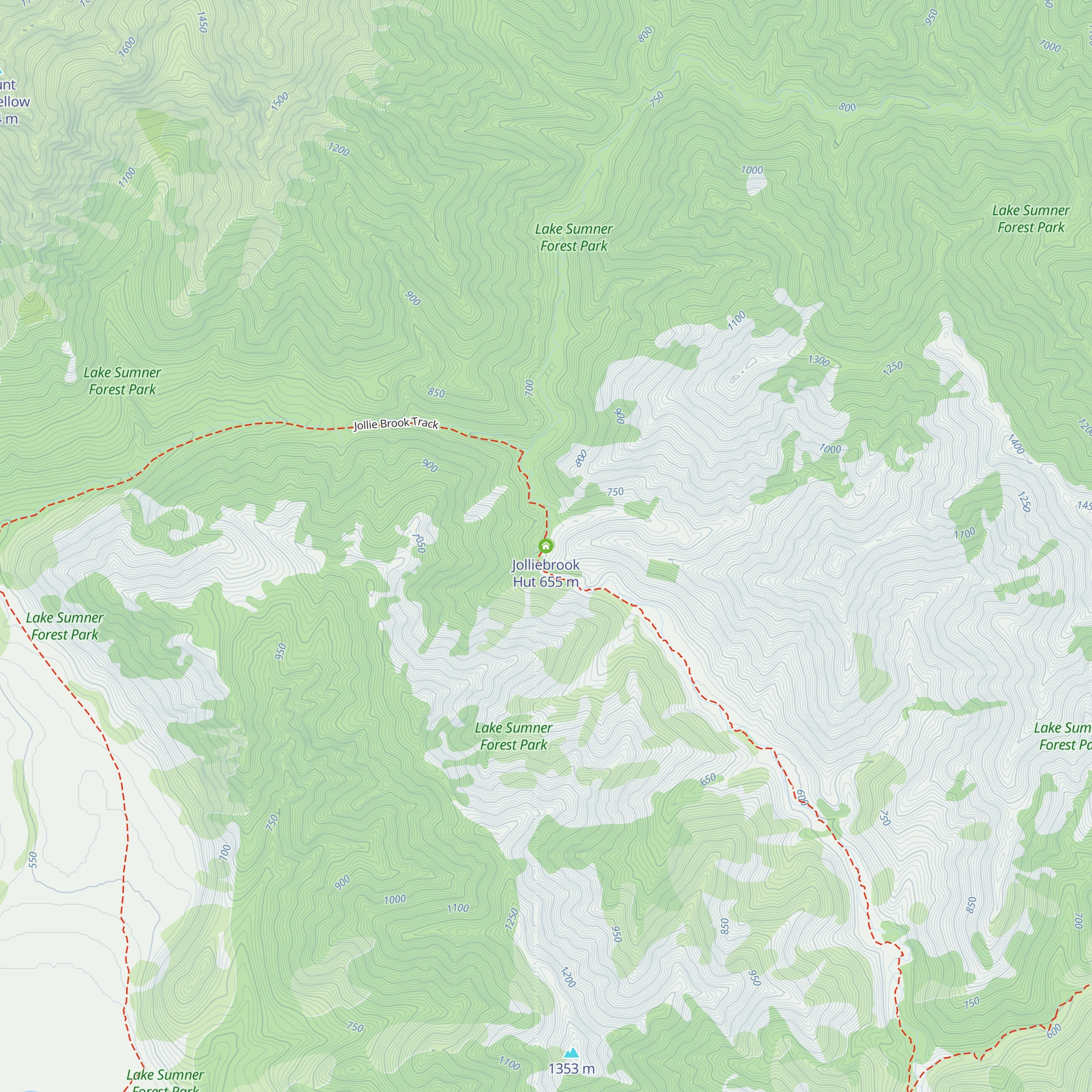 Jolliebrook Hut map