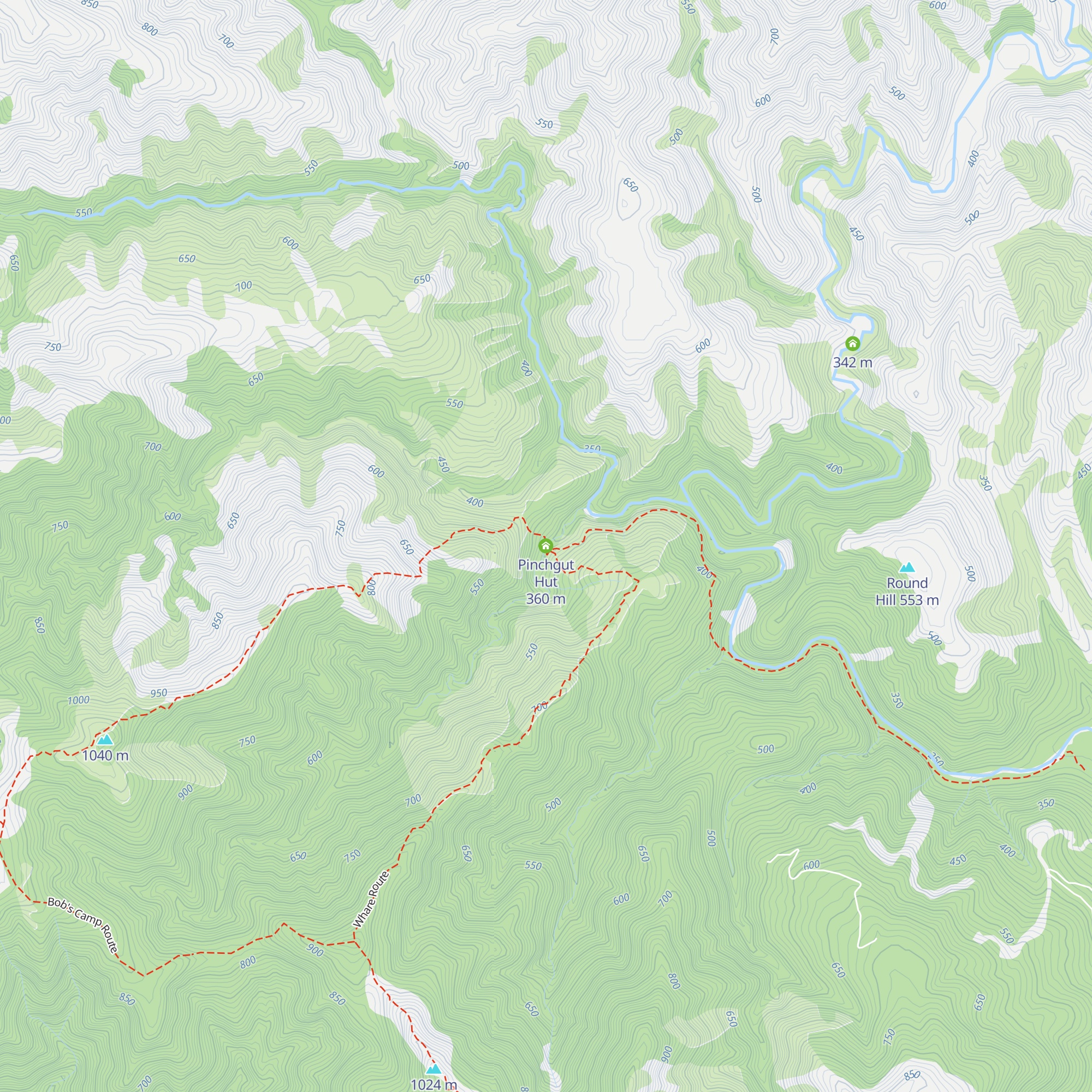 Pinchgut Hut map