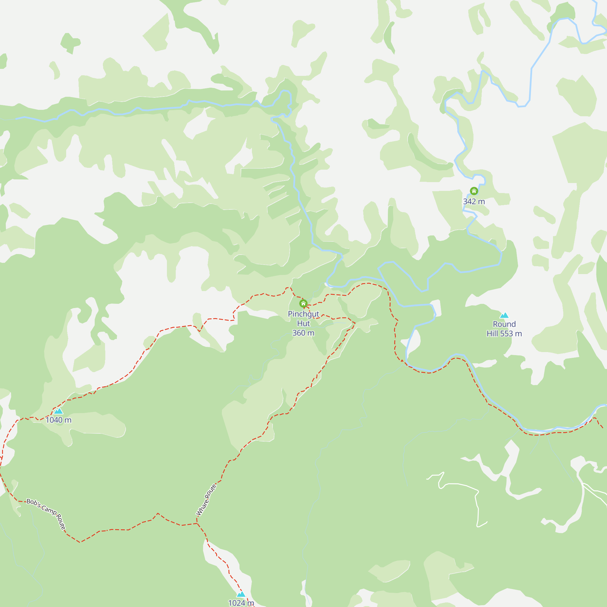 Pinchgut Hut map