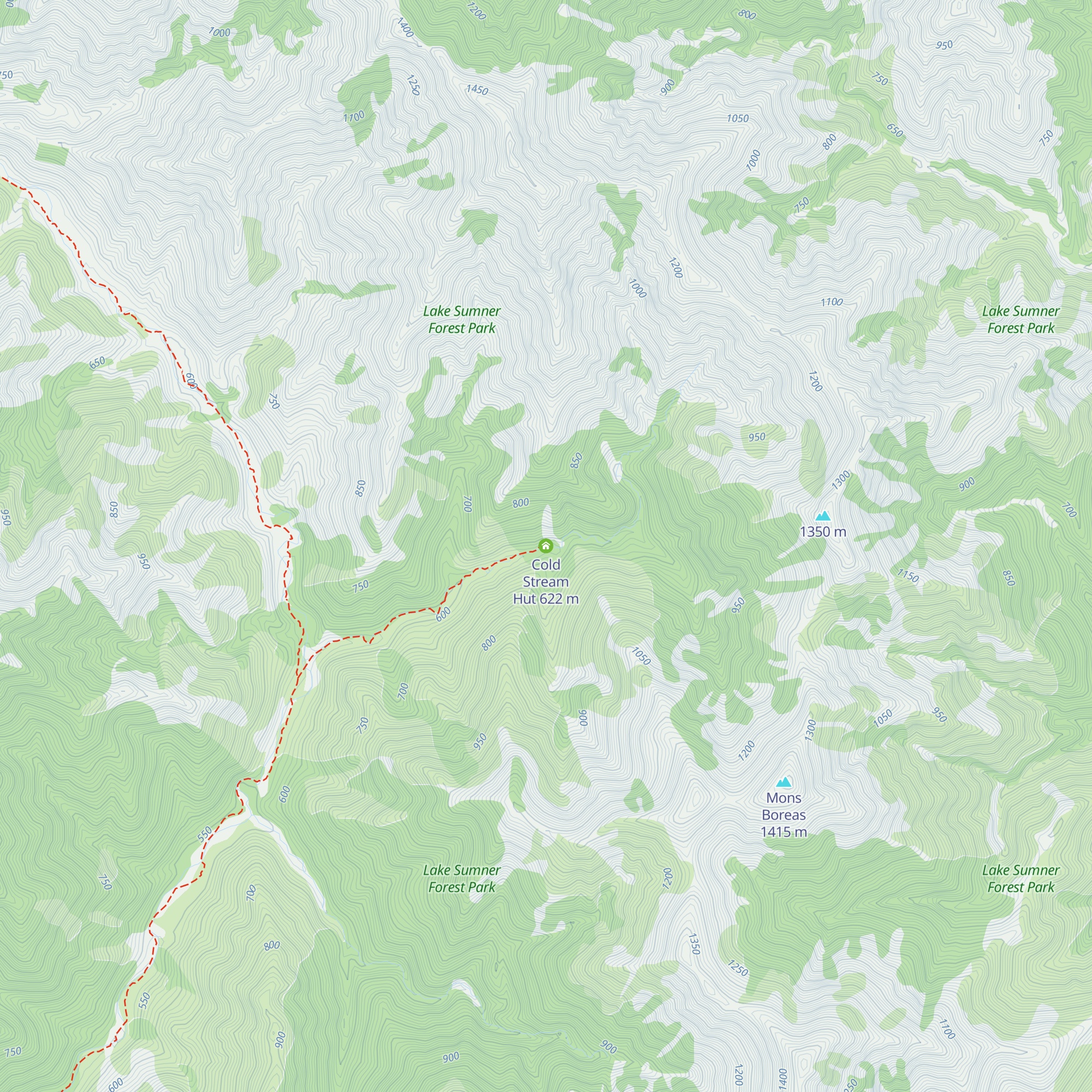 Cold Stream Hut map