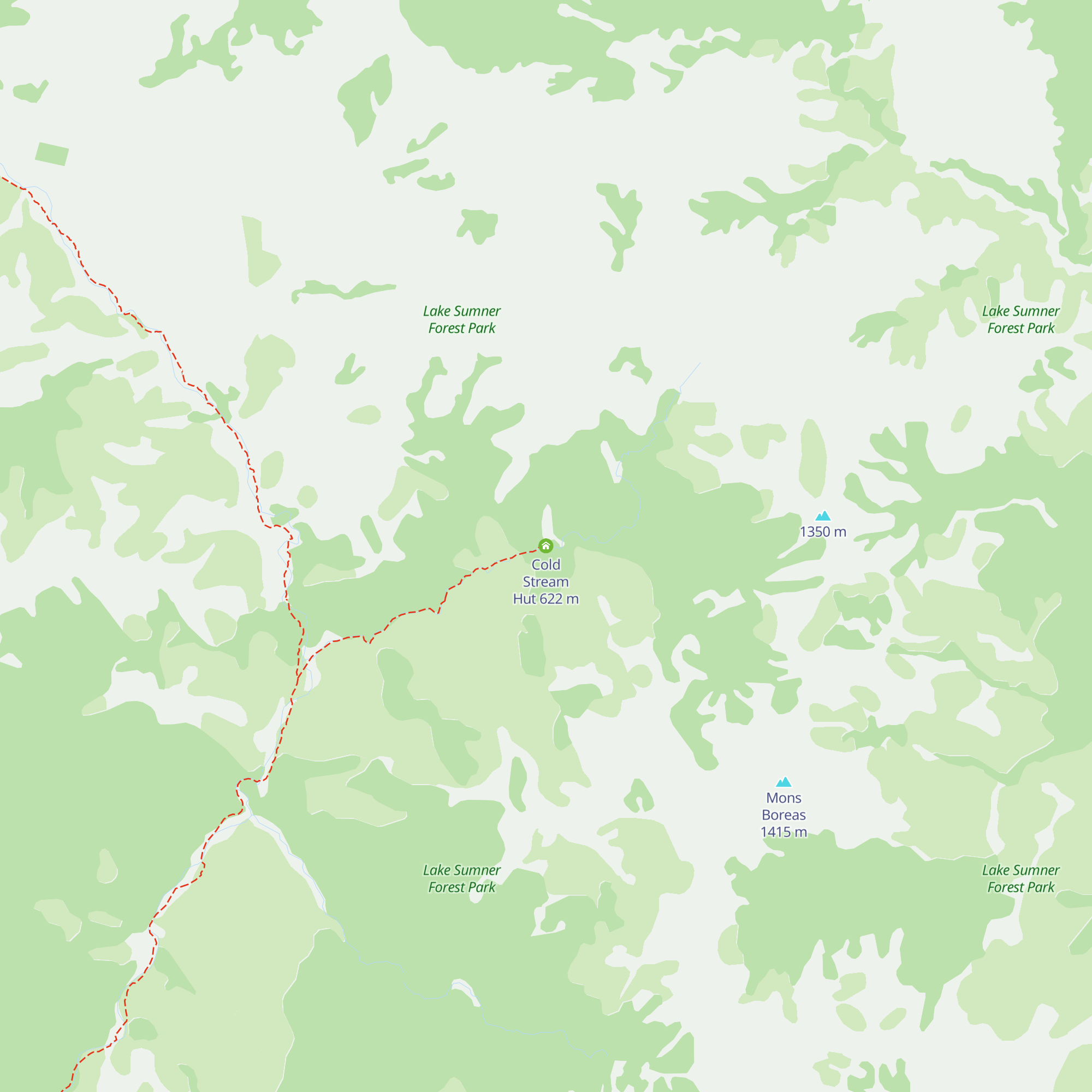 Cold Stream Hut map