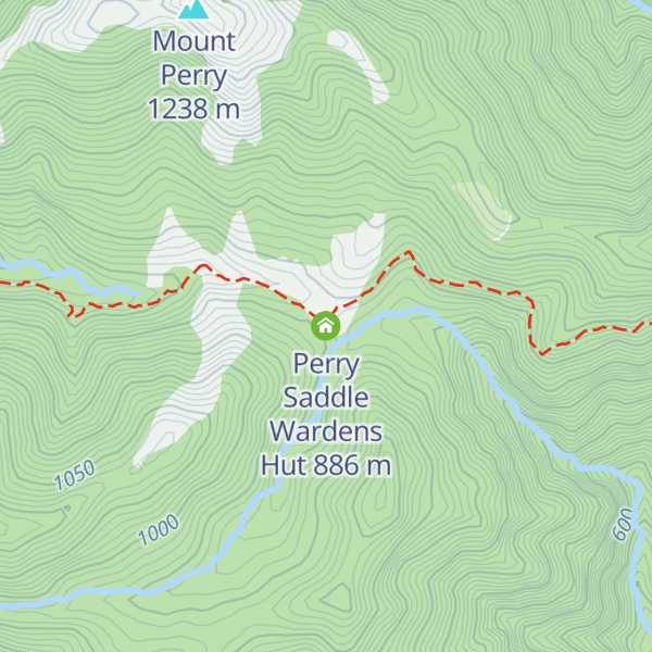 Map of Perry Saddle Wardens Hut