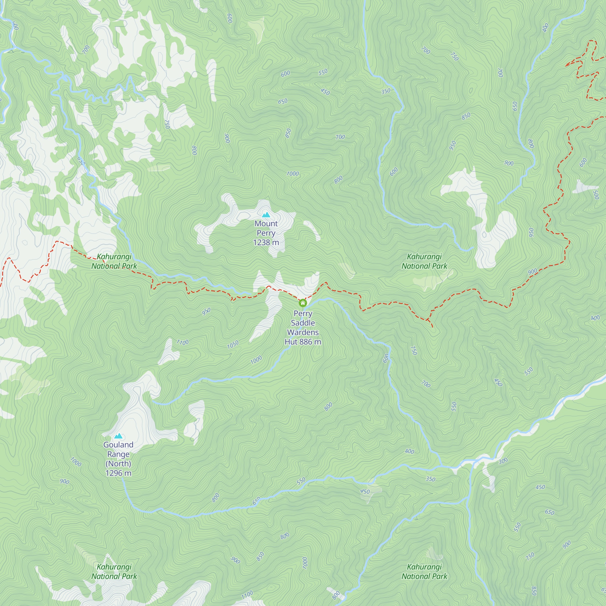 Perry Saddle Wardens Hut map