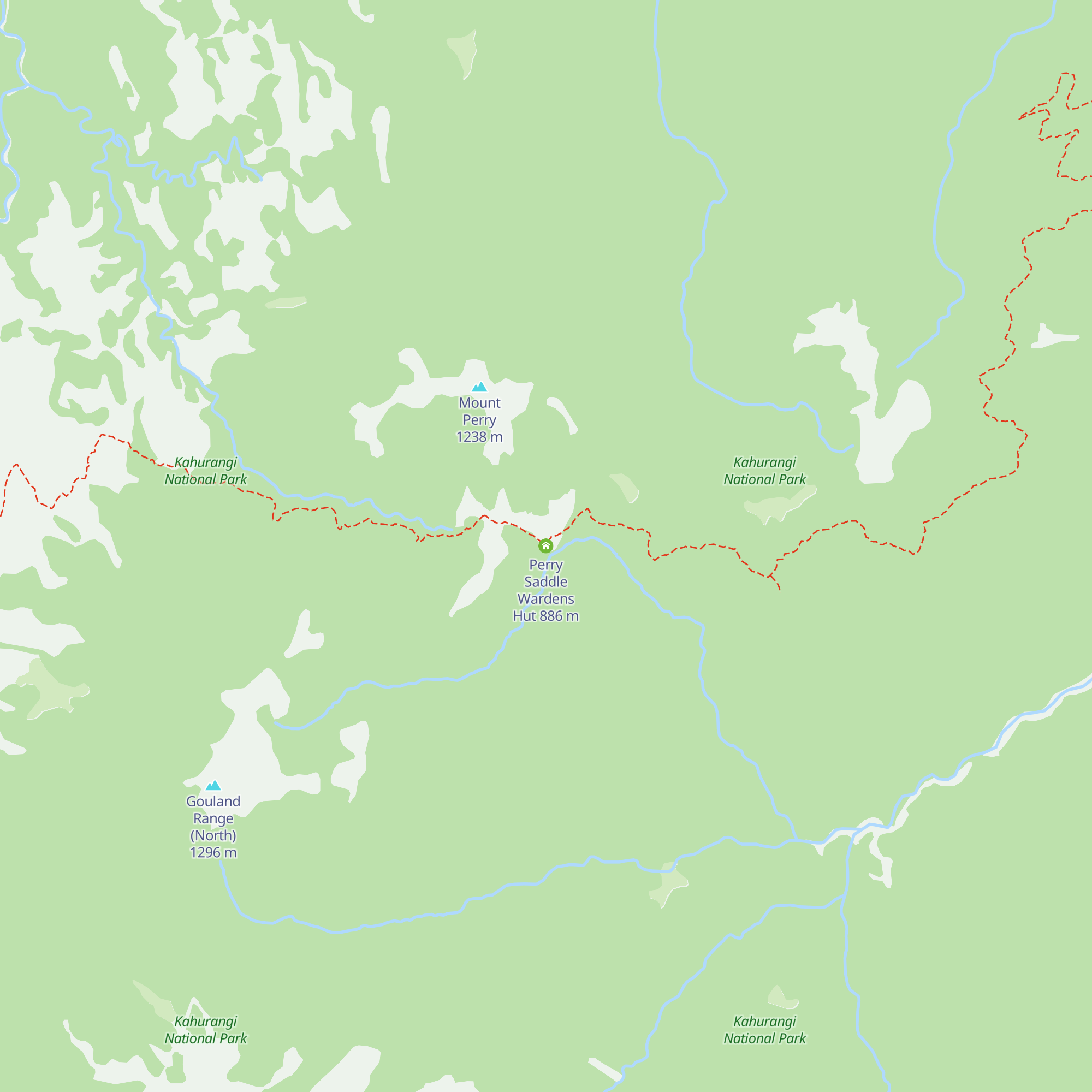 Perry Saddle Wardens Hut map