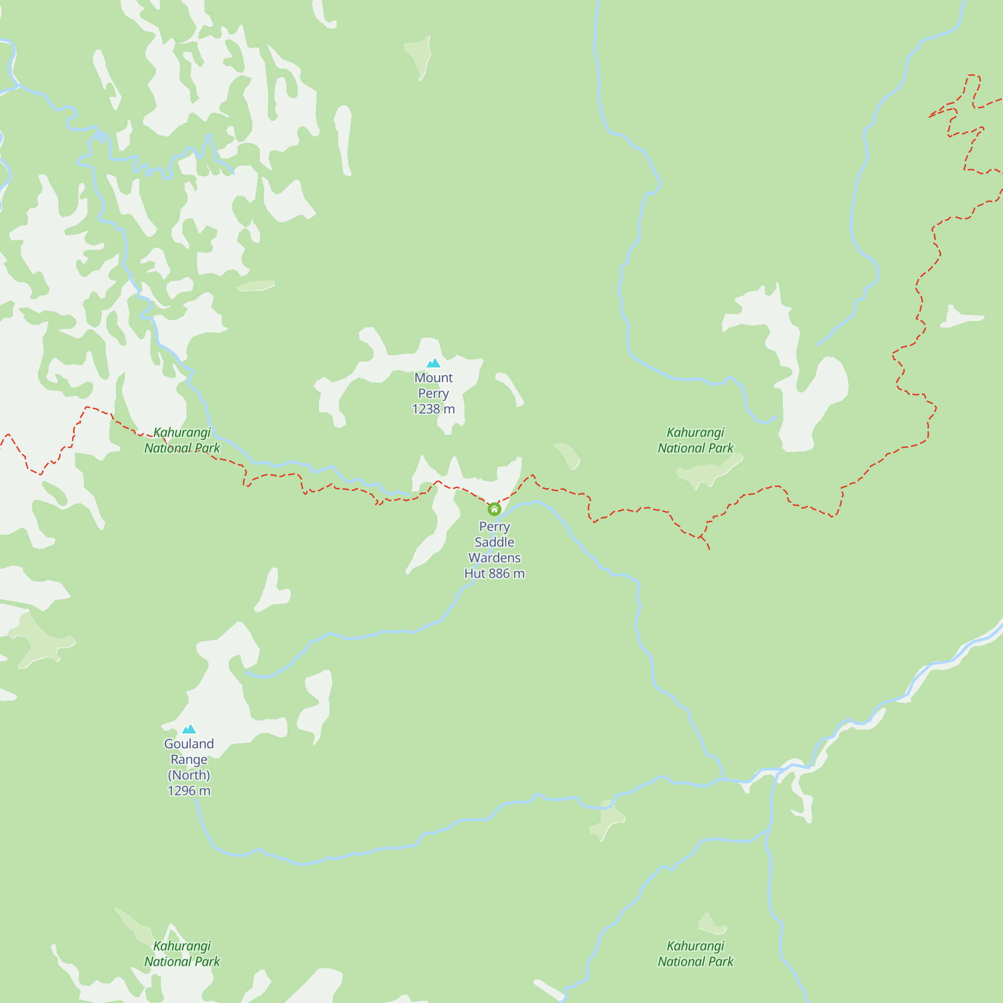 Perry Saddle Hut map