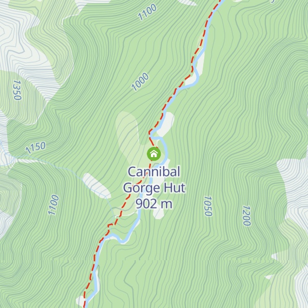 Map of Cannibal Gorge Hut