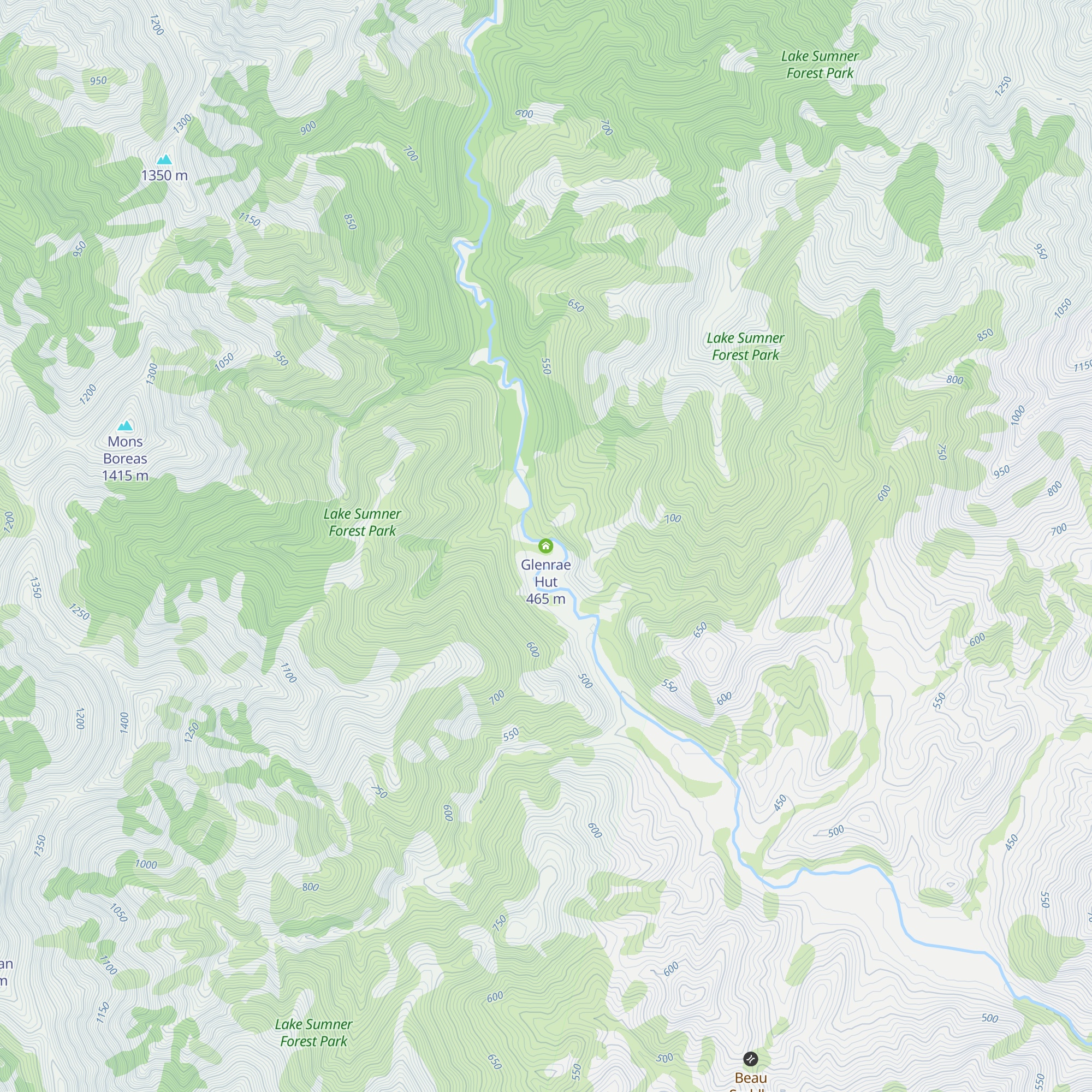 Glenrae Hut map