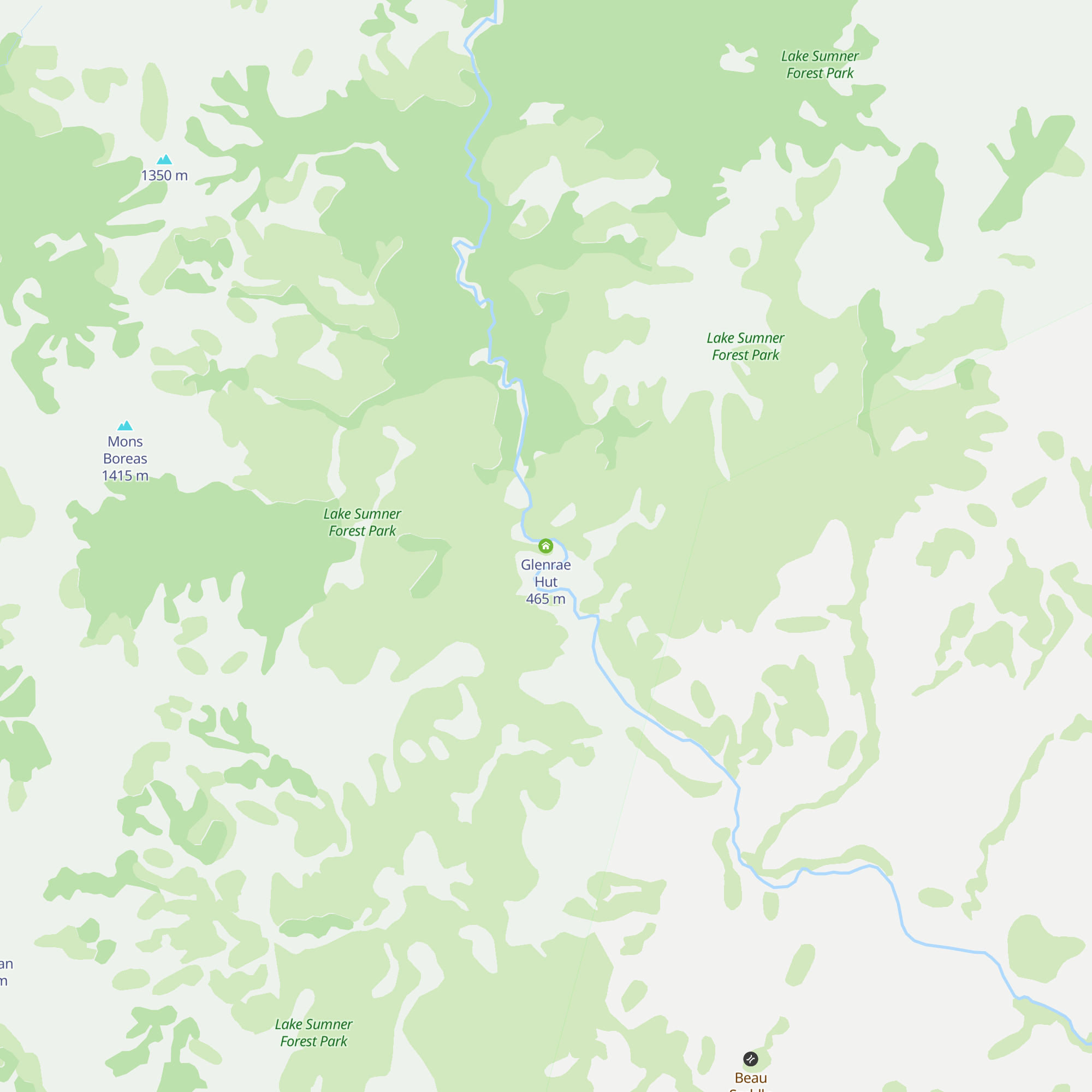 Glenrae Hut map