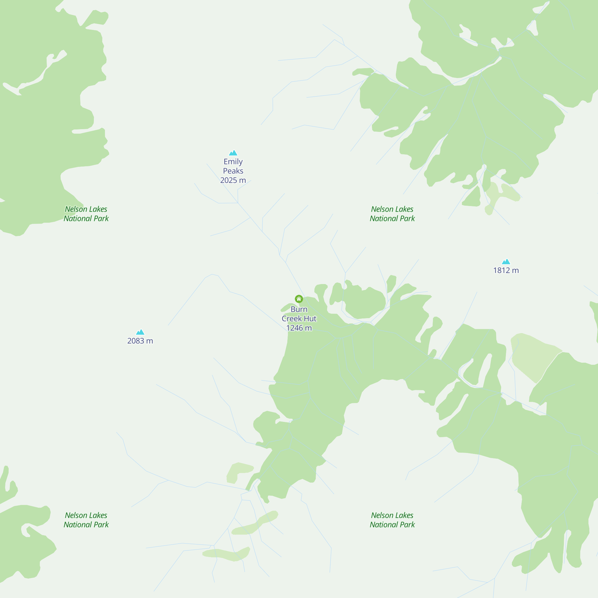 Burn Creek Hut map