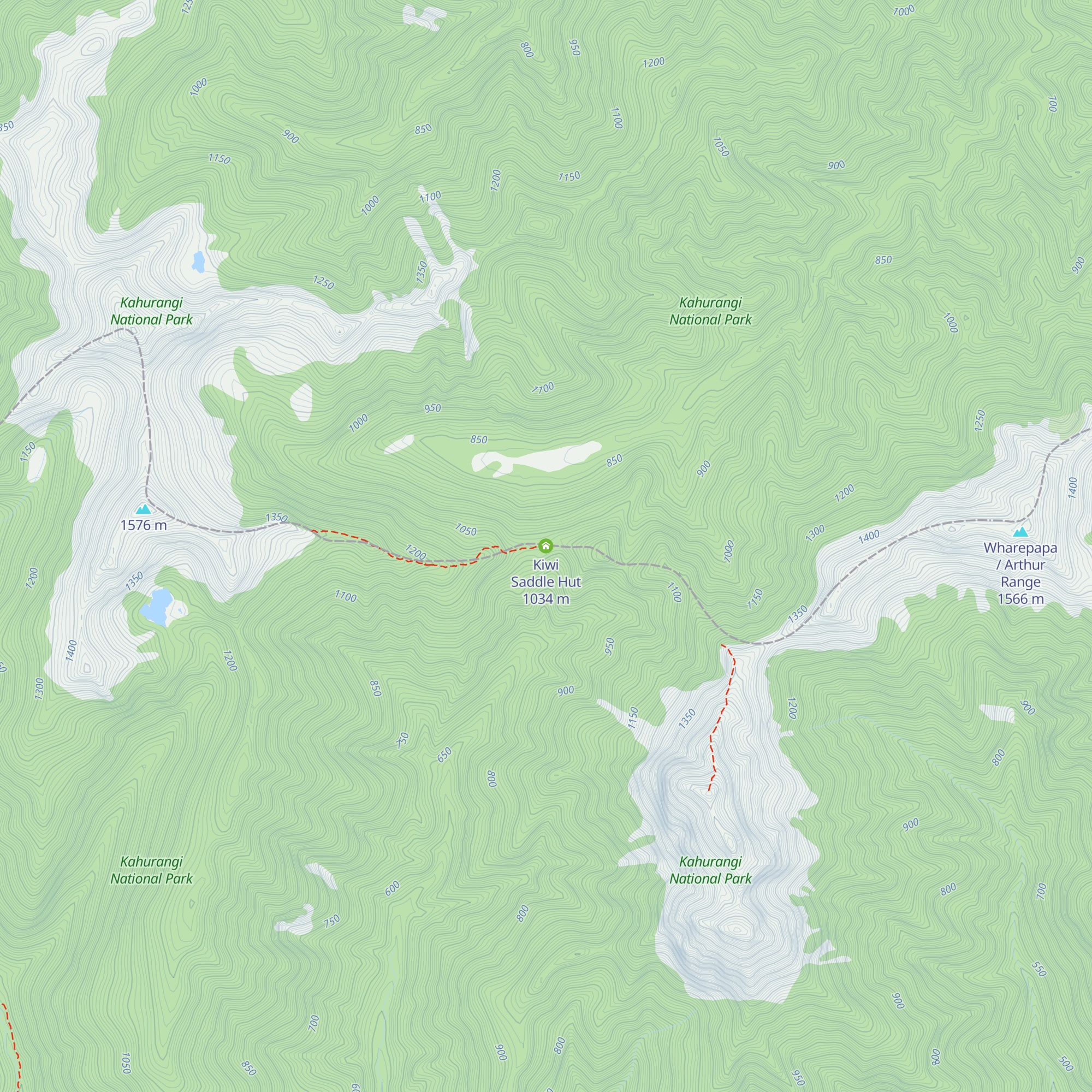 Kiwi Saddle Hut map