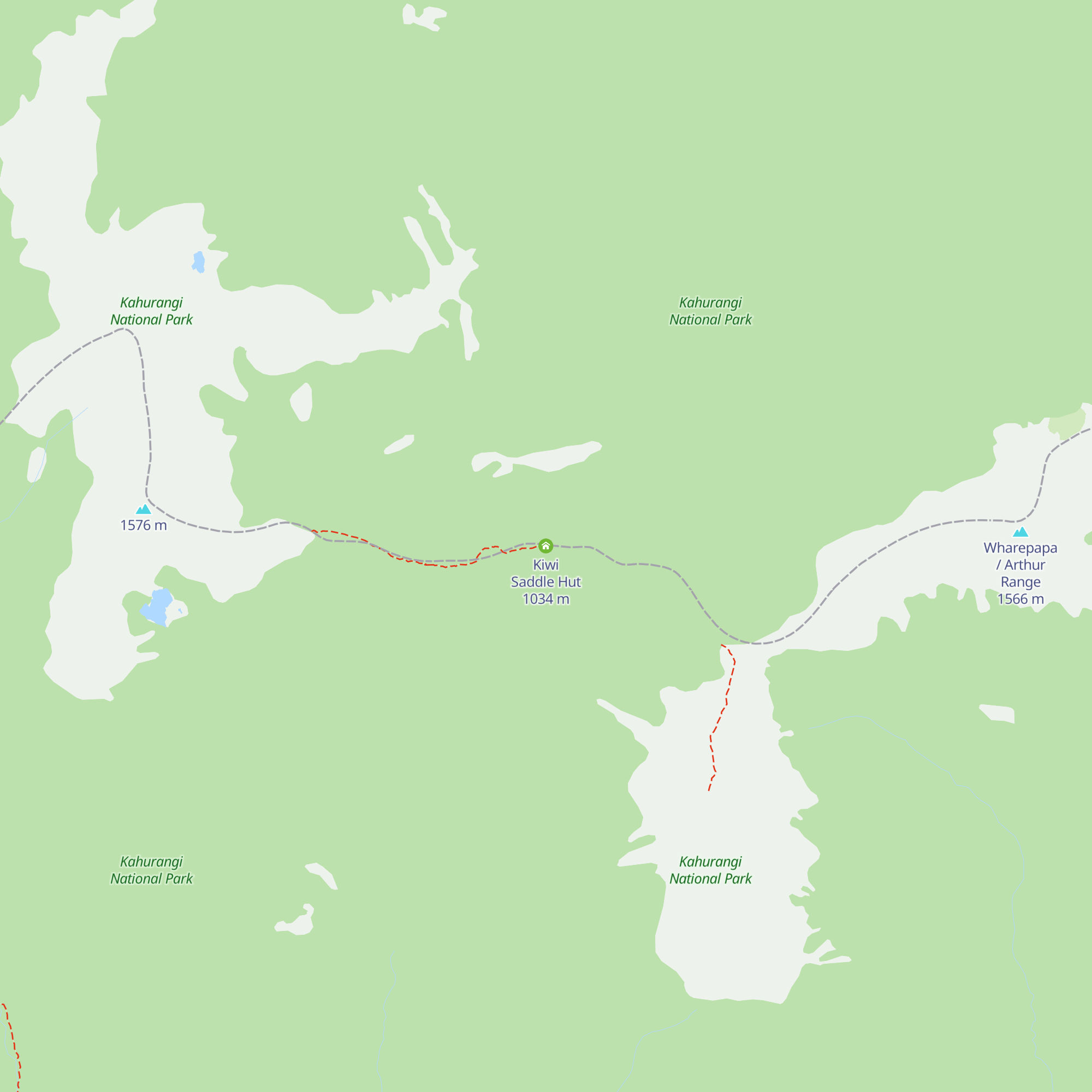 Kiwi Saddle Hut map