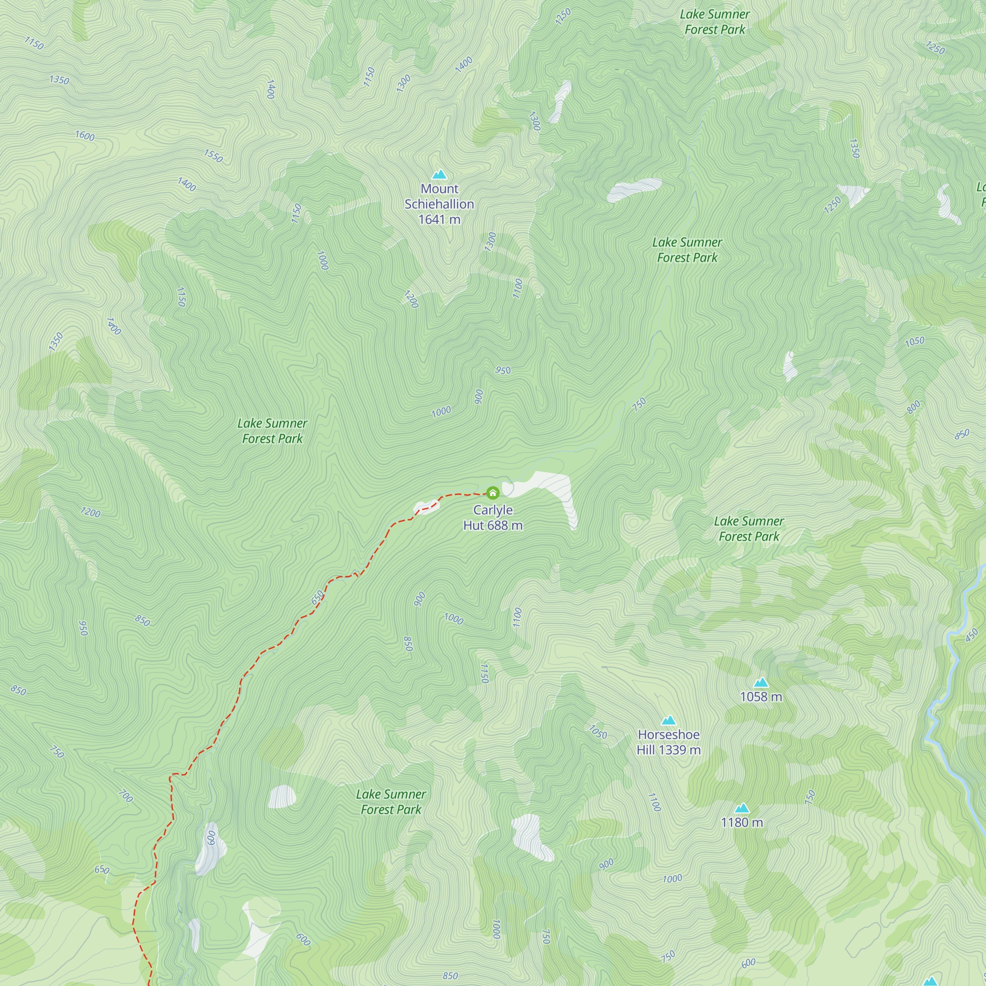 Carlyle Hut map
