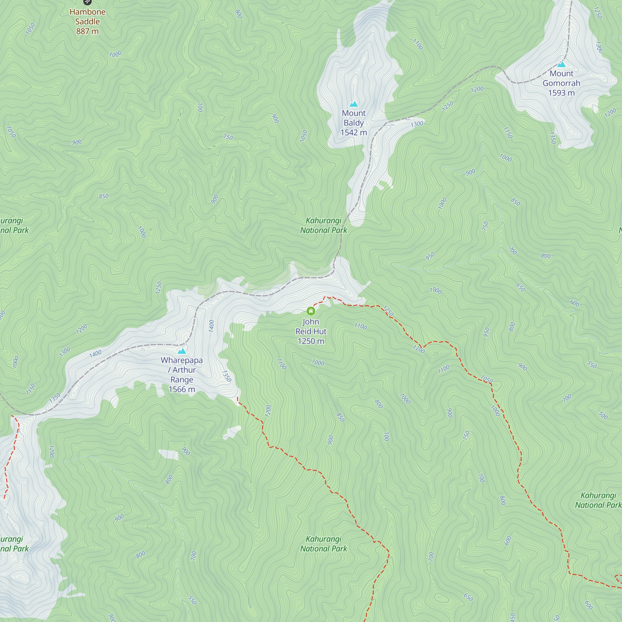 John Reid Hut map
