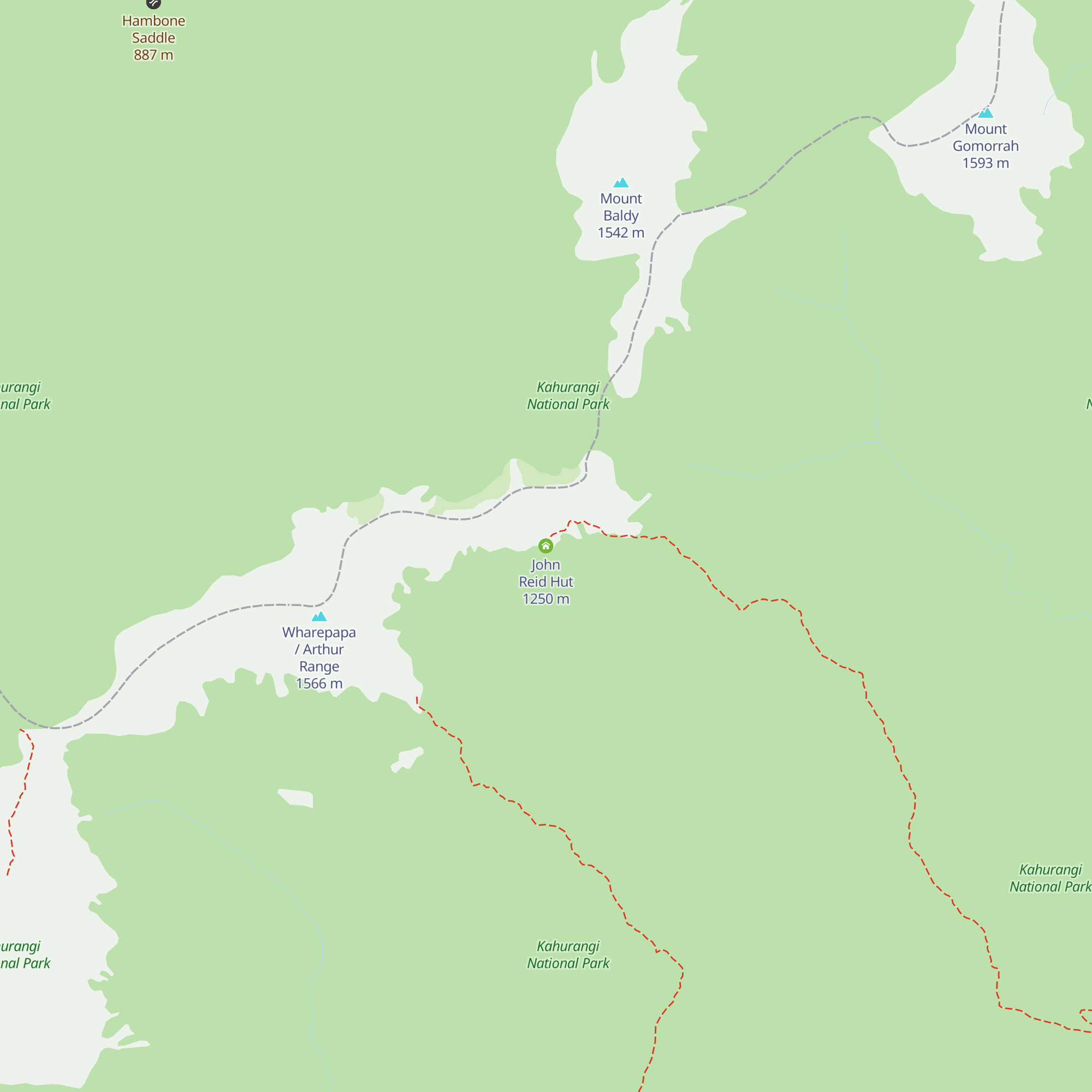 John Reid Hut map