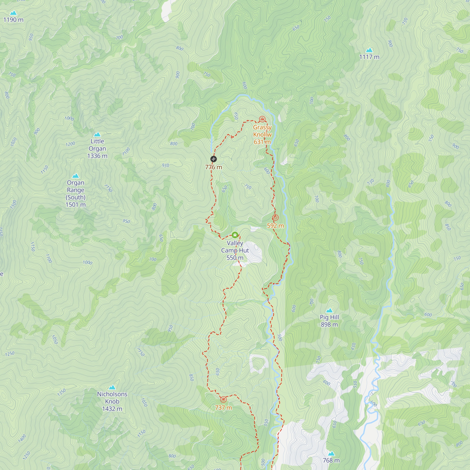 Valley Camp Hut map