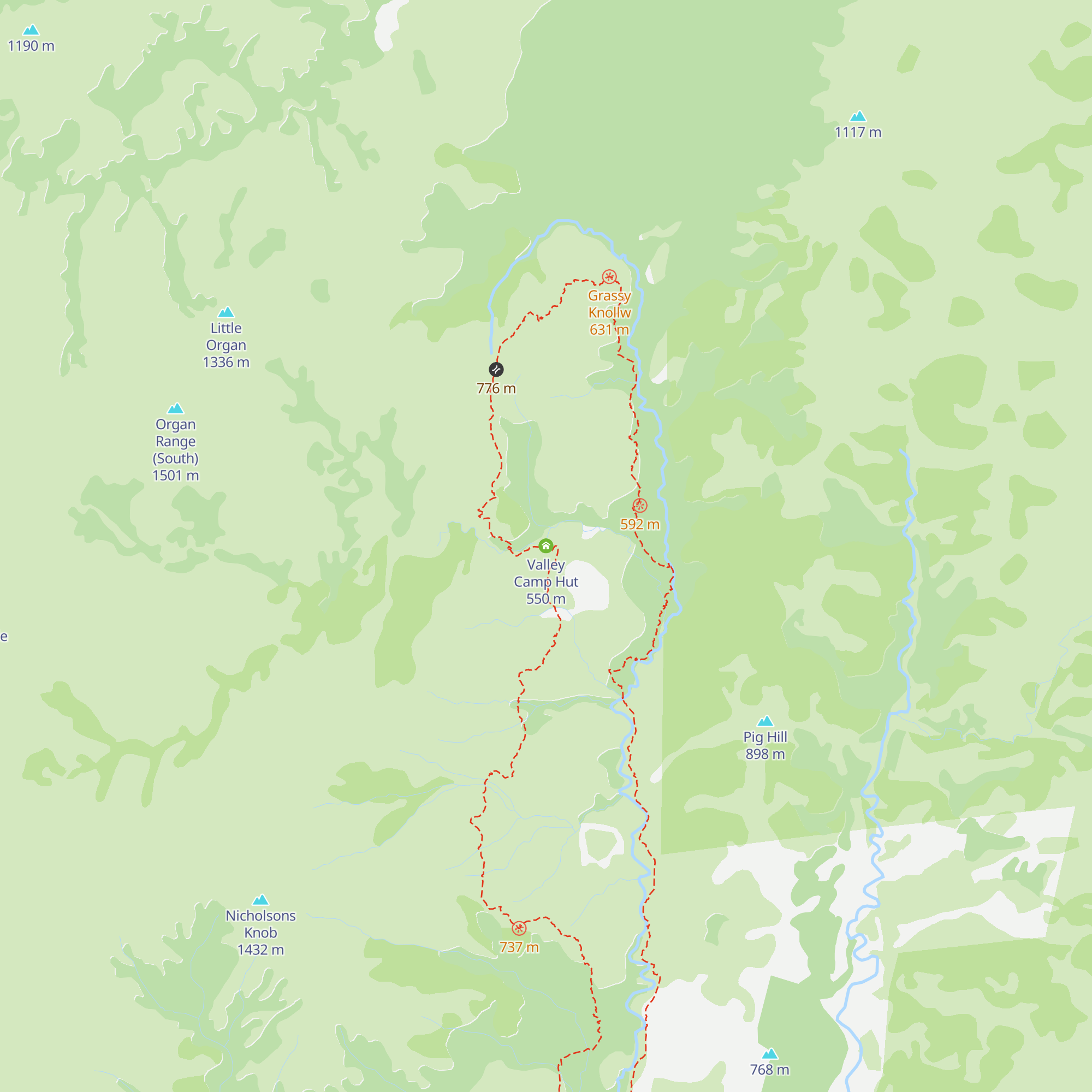 Valley Camp Hut map