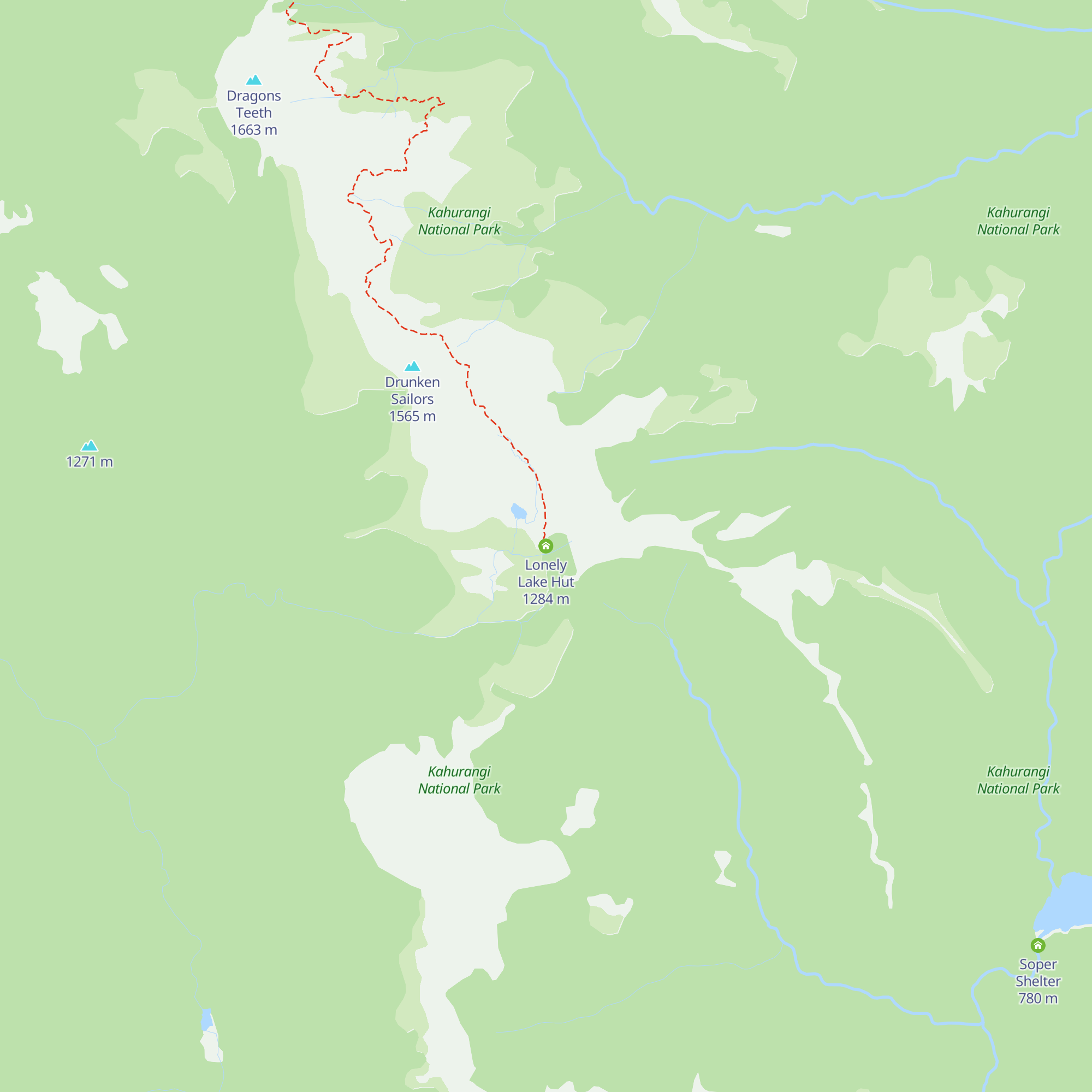 Lonely Lake Hut map