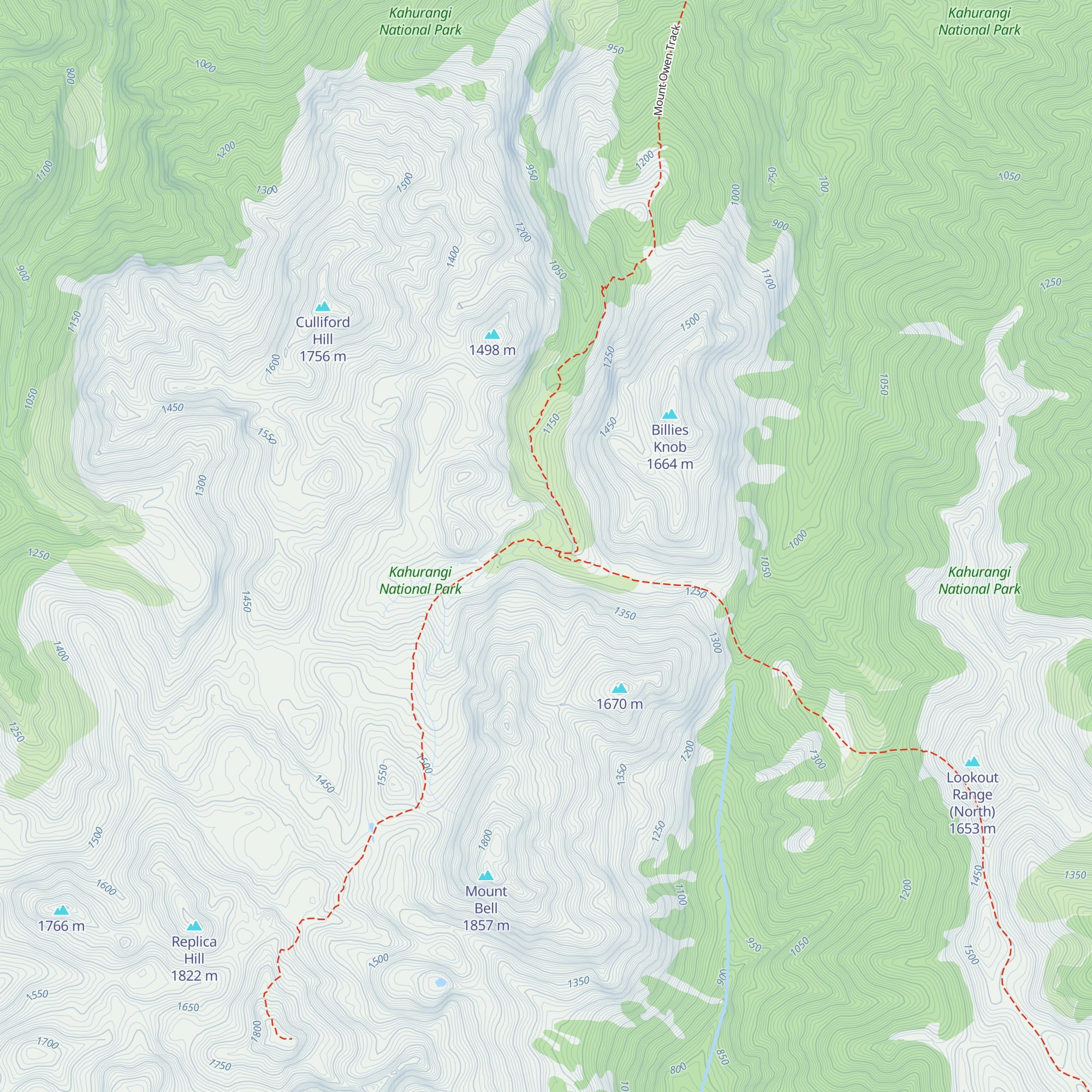 Granity Pass Hut map