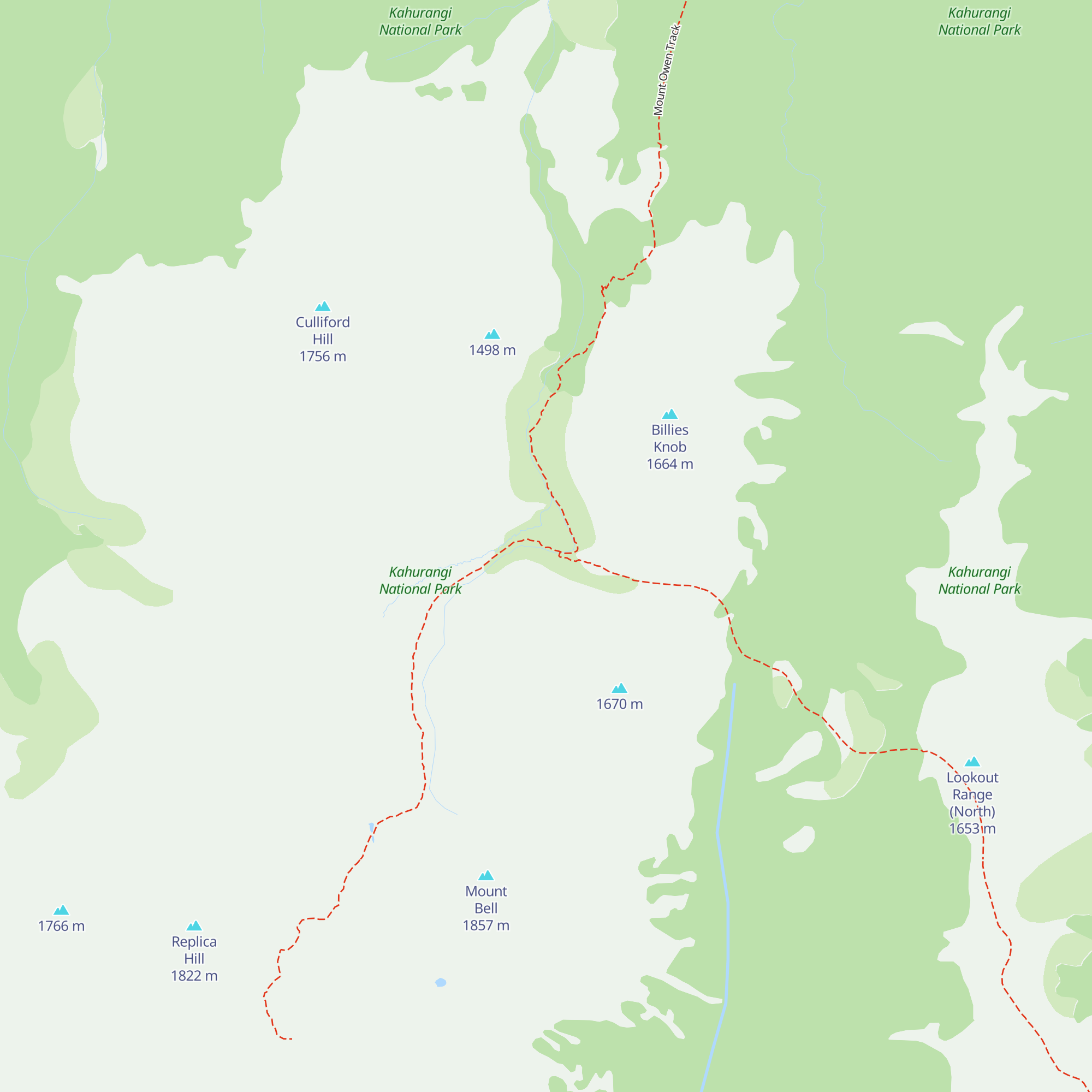 Granity Pass Hut map