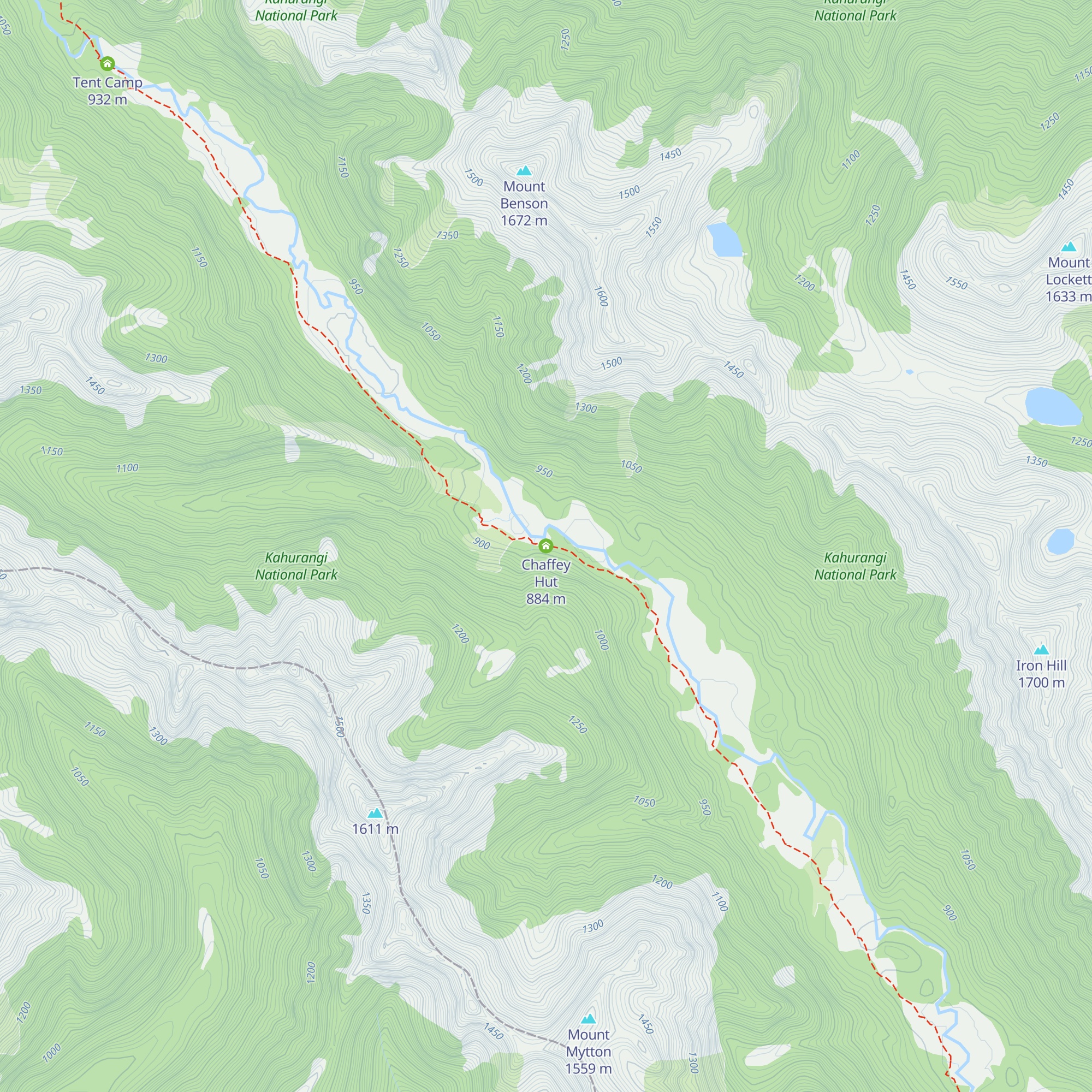 Chaffey Hut map