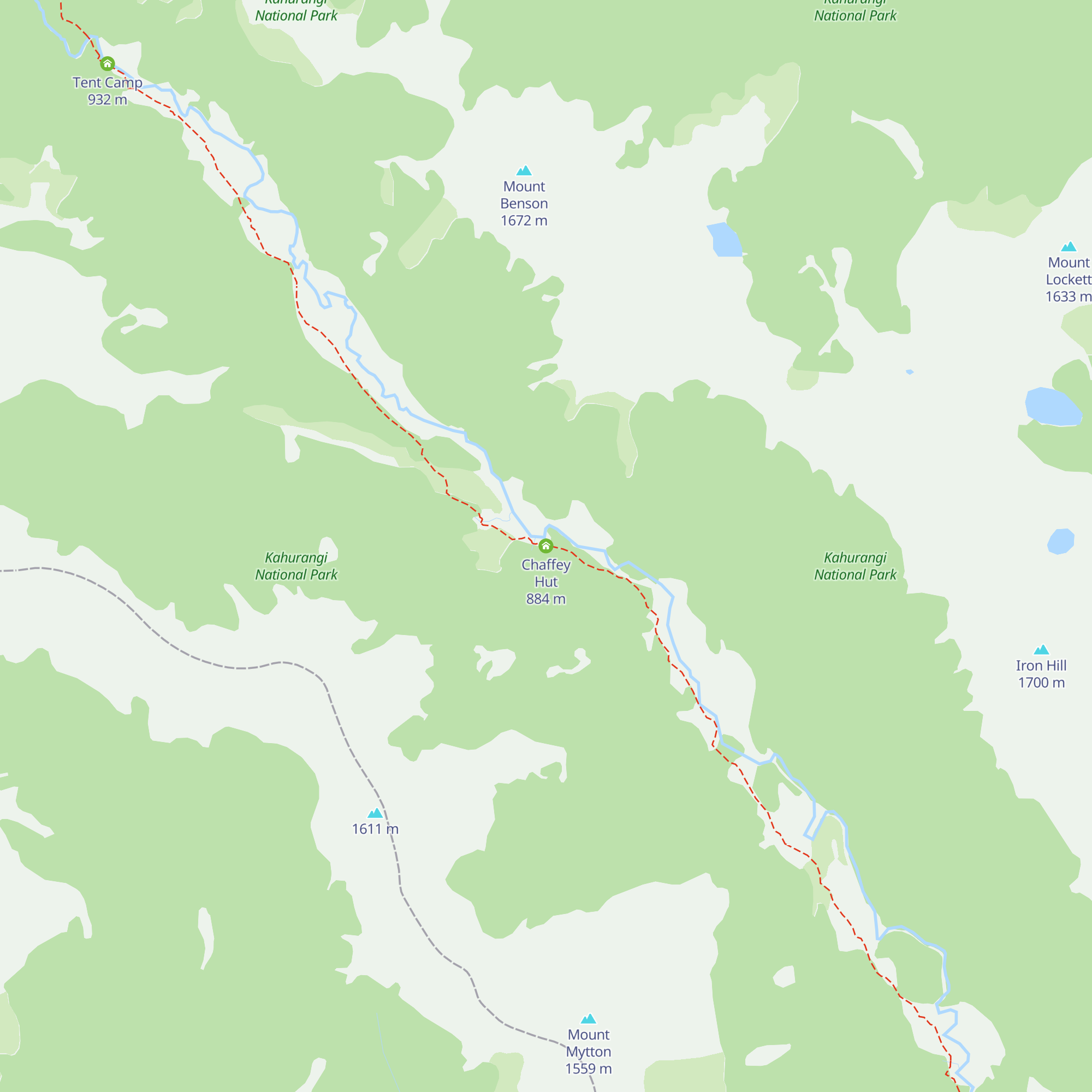 Chaffey Hut map