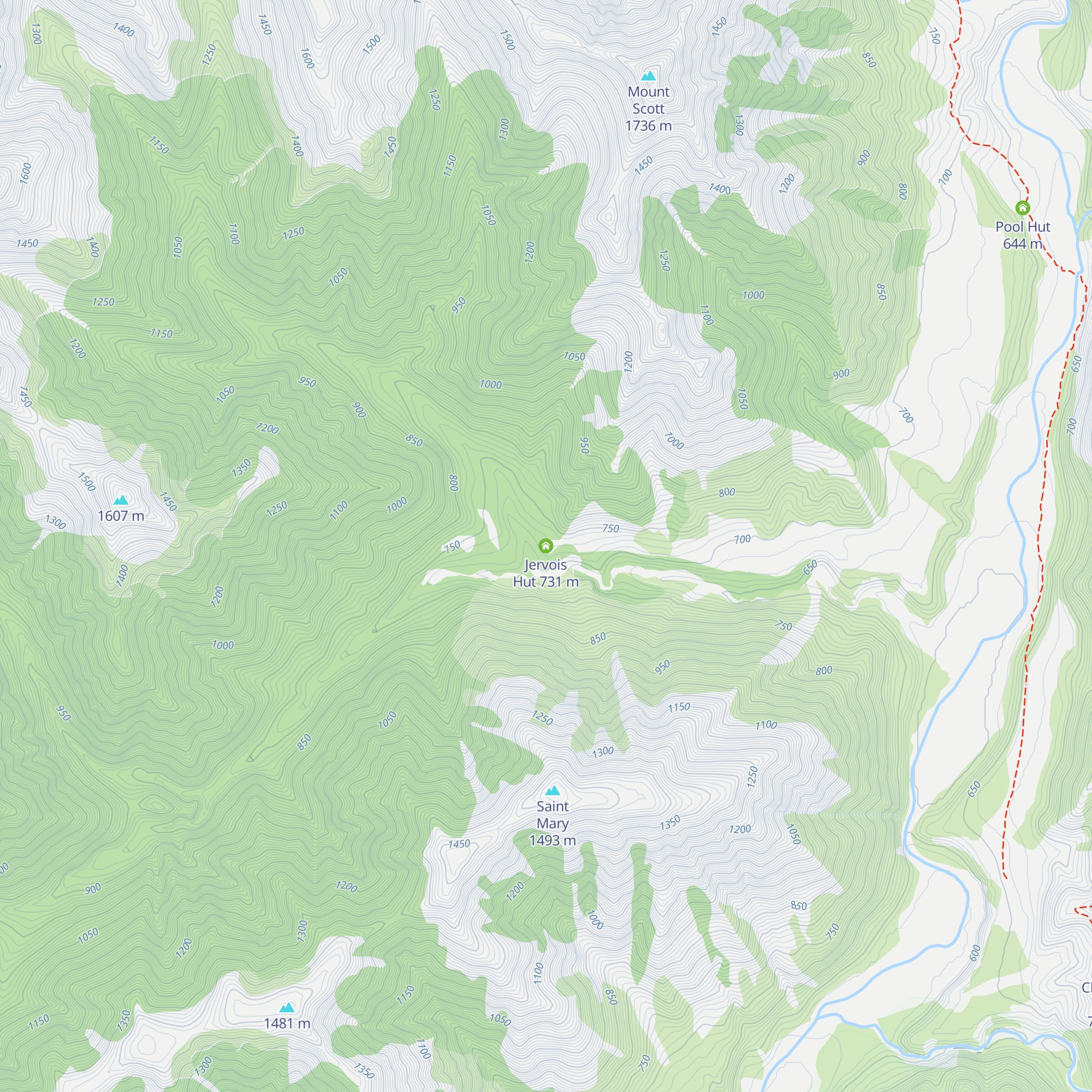 Jervois Hut map