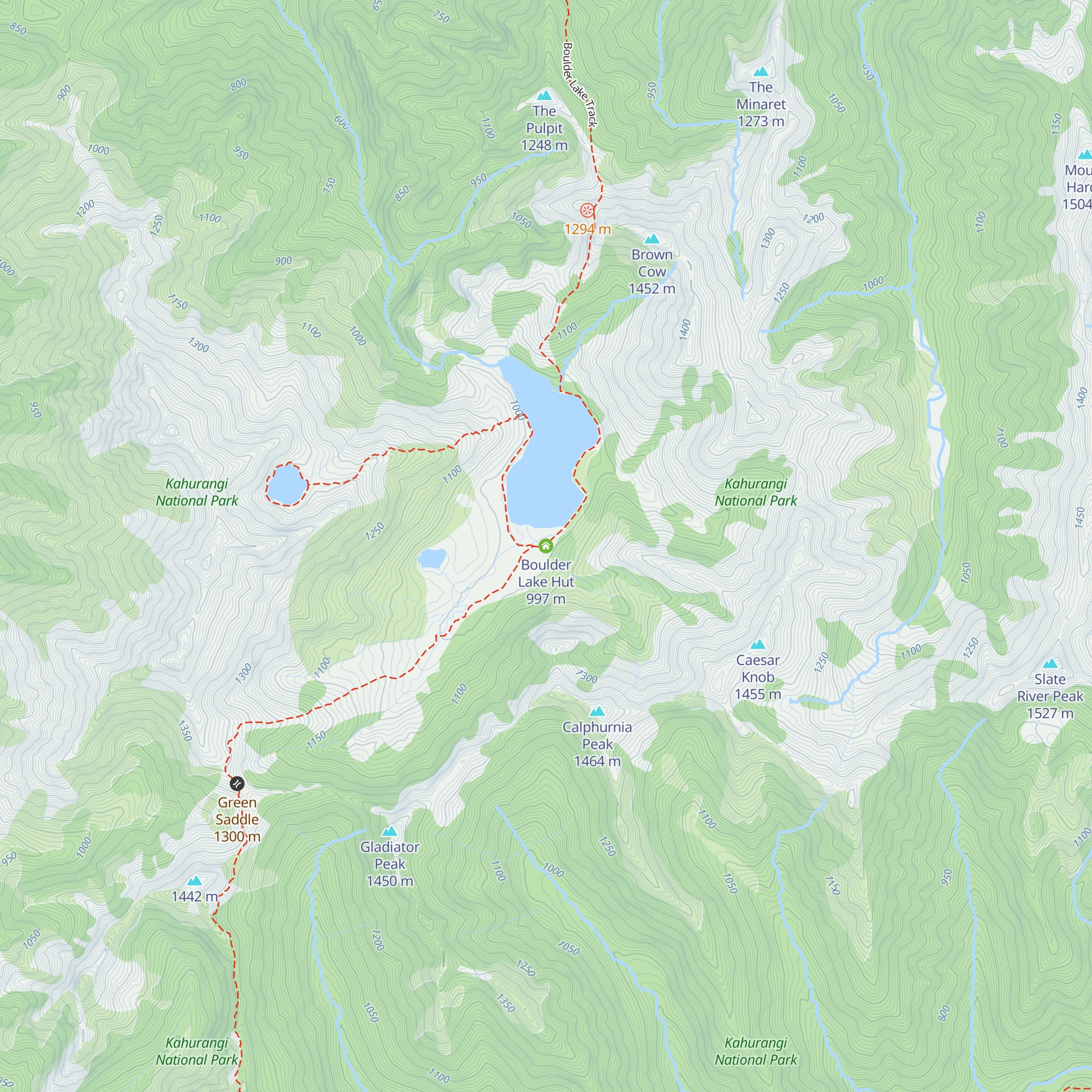 Boulder Lake Hut map