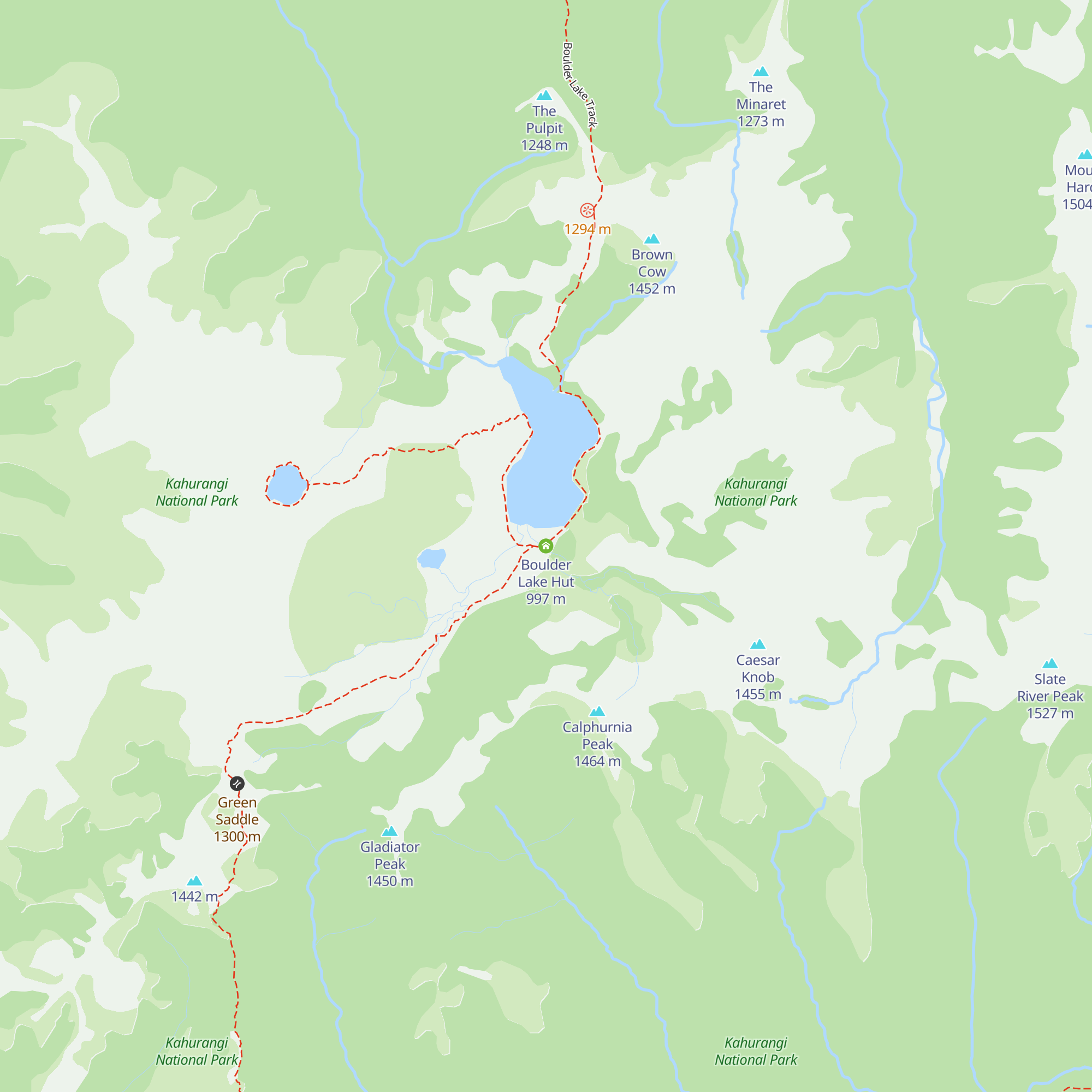 Boulder Lake Hut map