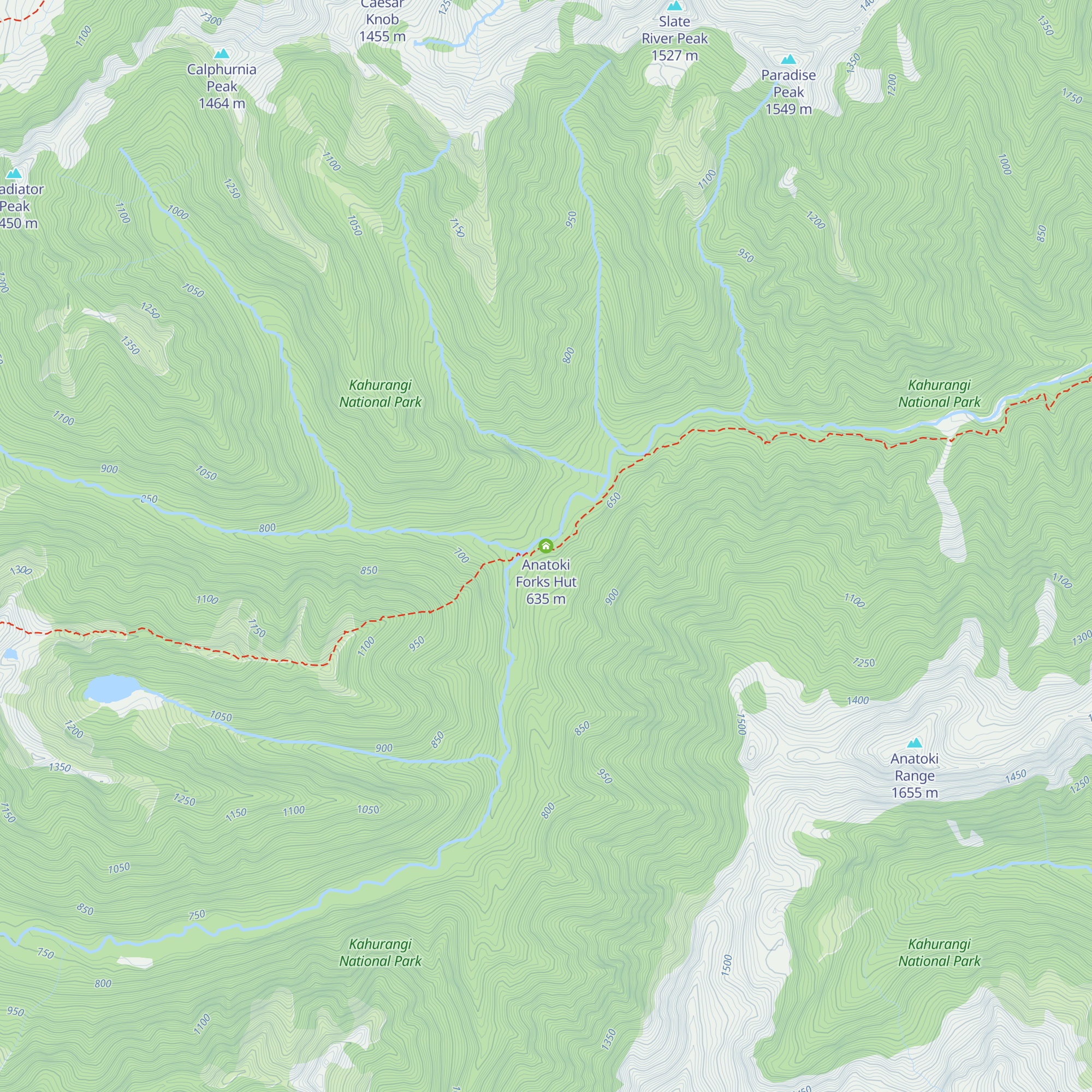 Anatoki Forks Hut map