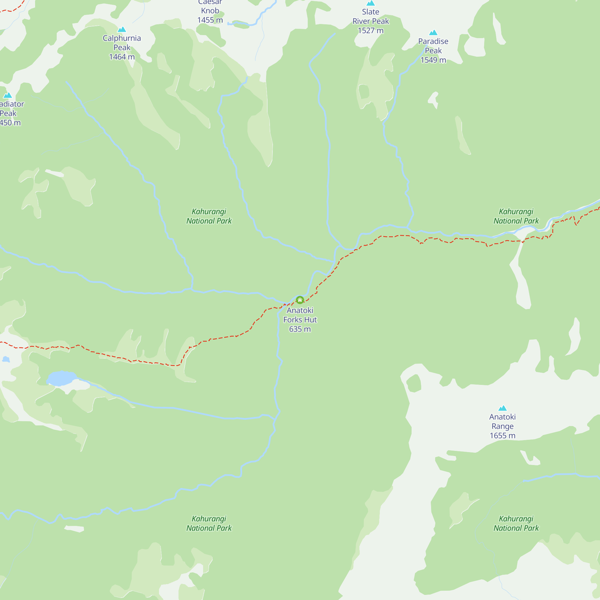 Anatoki Forks Hut map