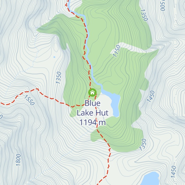 Map of Blue Lake Hut