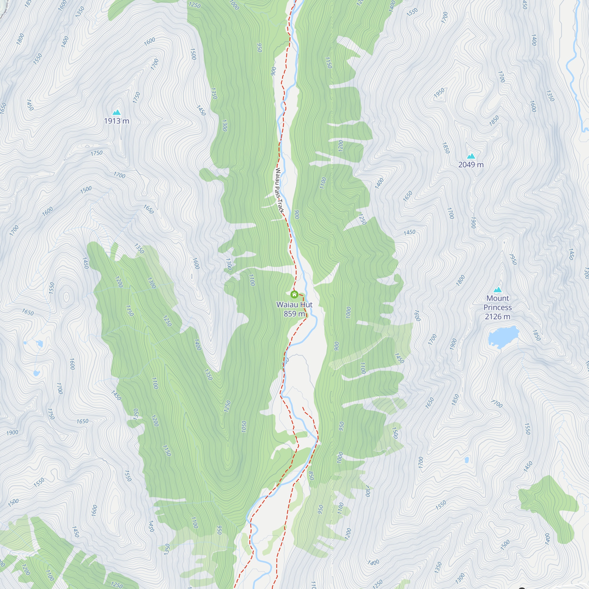 Waiau Hut map