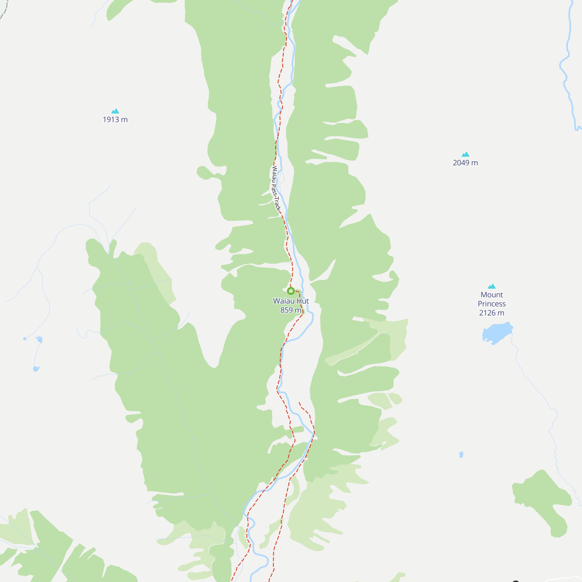 Waiau Hut map