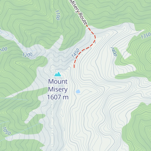 Map of Mount Misery Hut