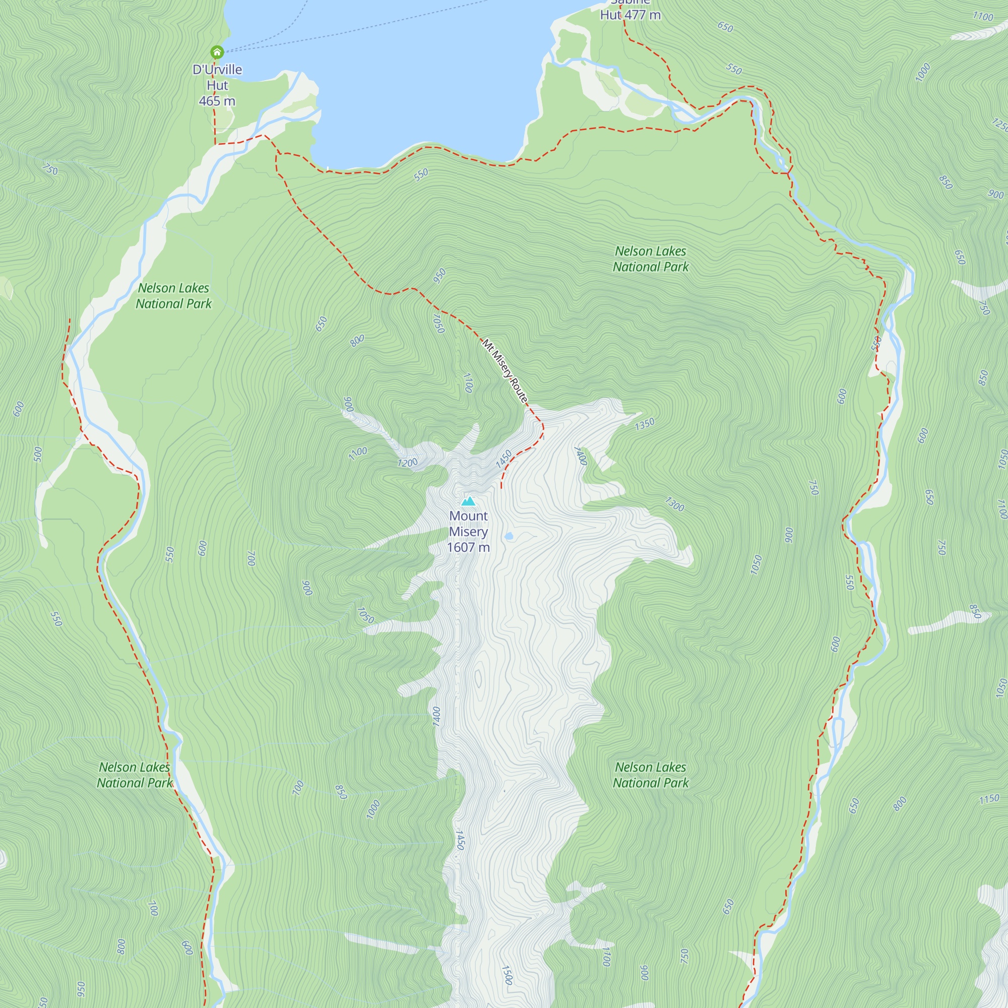 Mount Misery Hut map