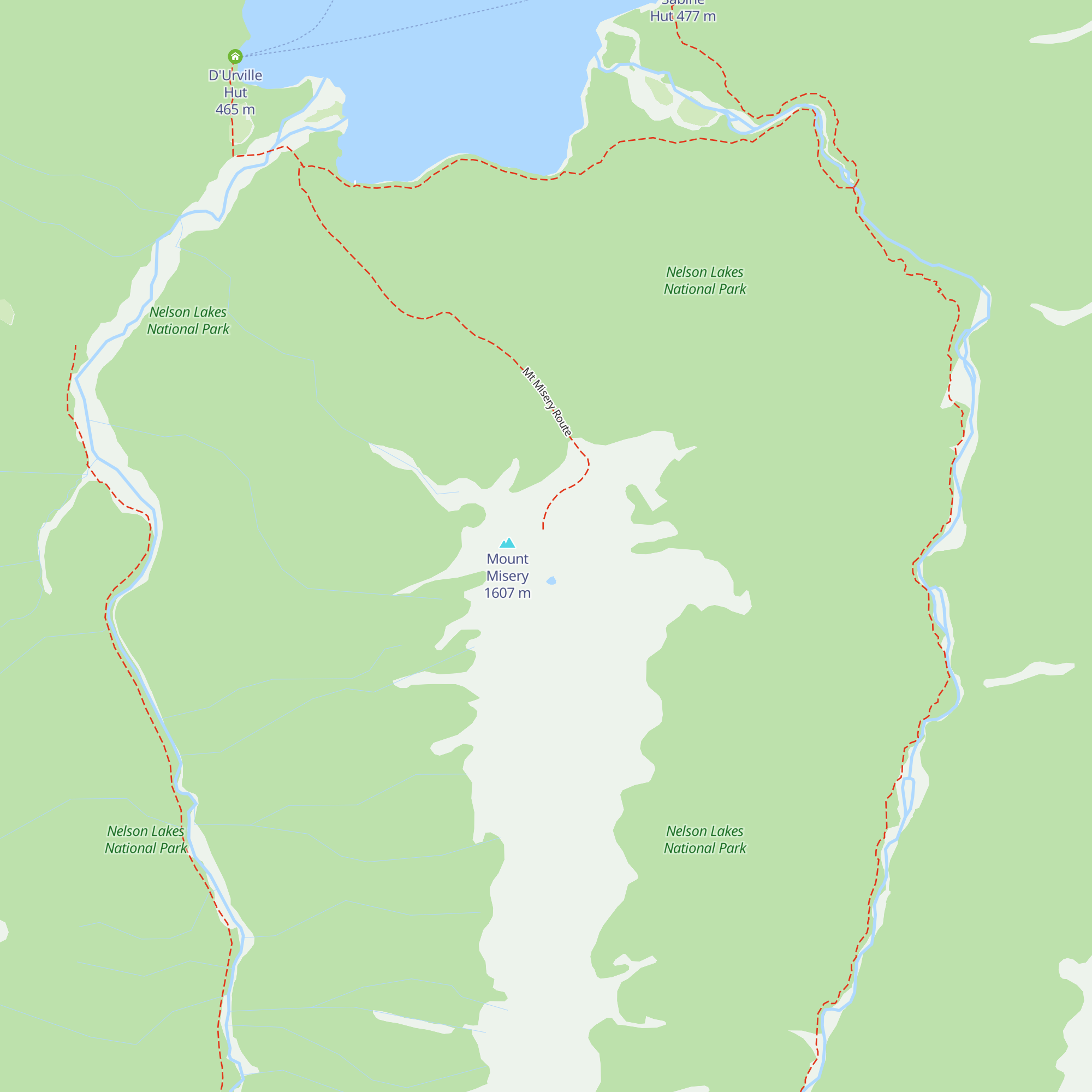 Mount Misery Hut map