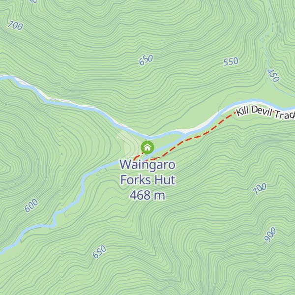 Map of Waingaro Forks Hut