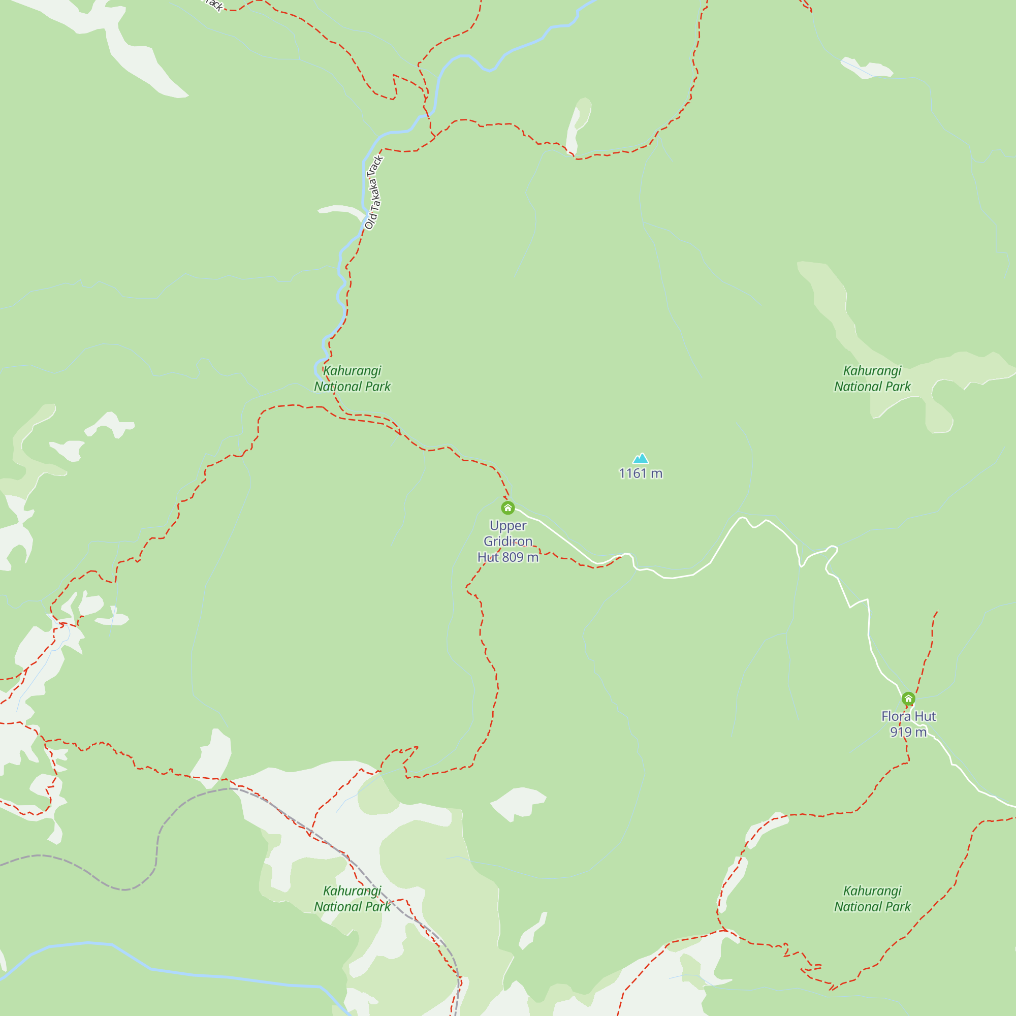 Upper Gridiron Hut map