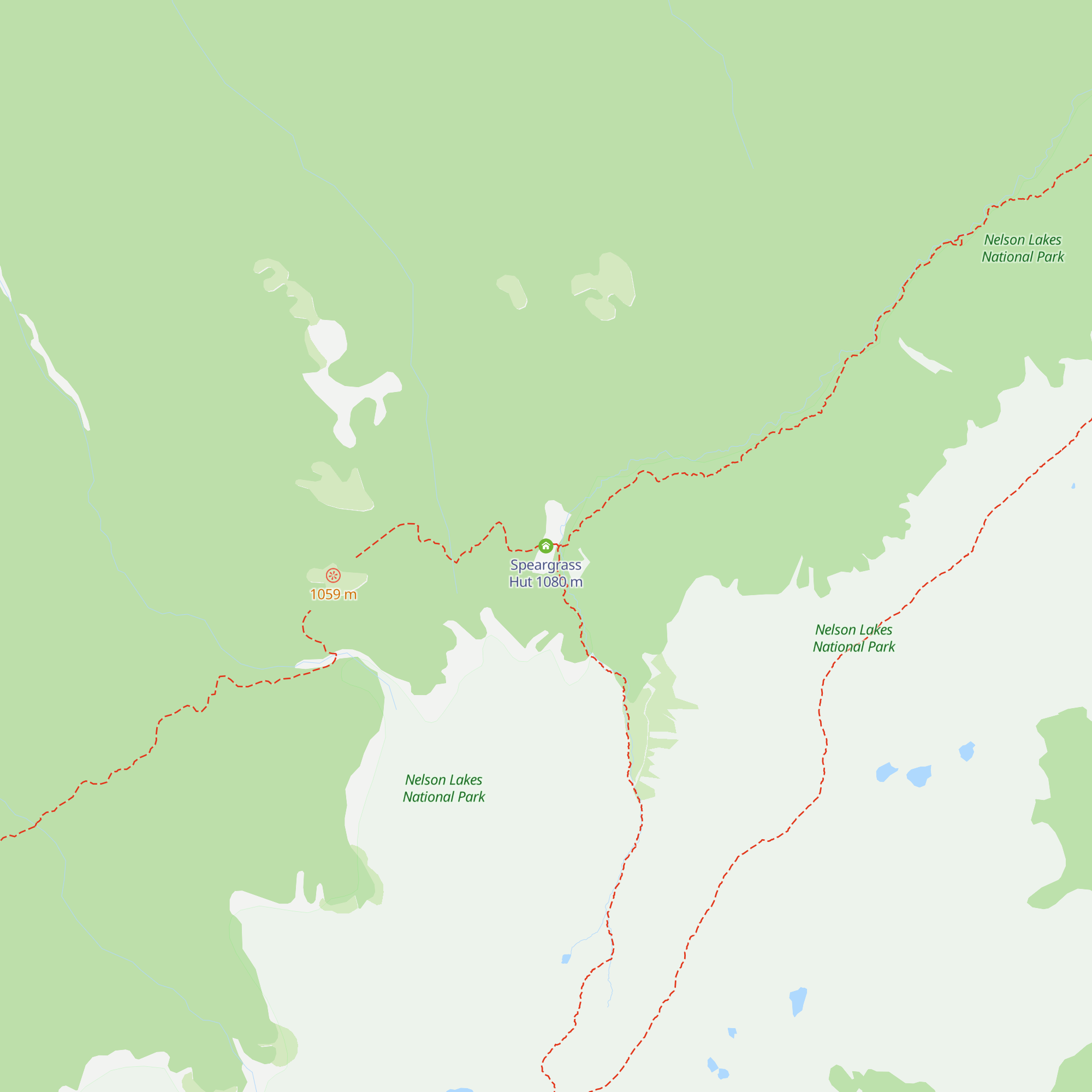 Speargrass Hut map