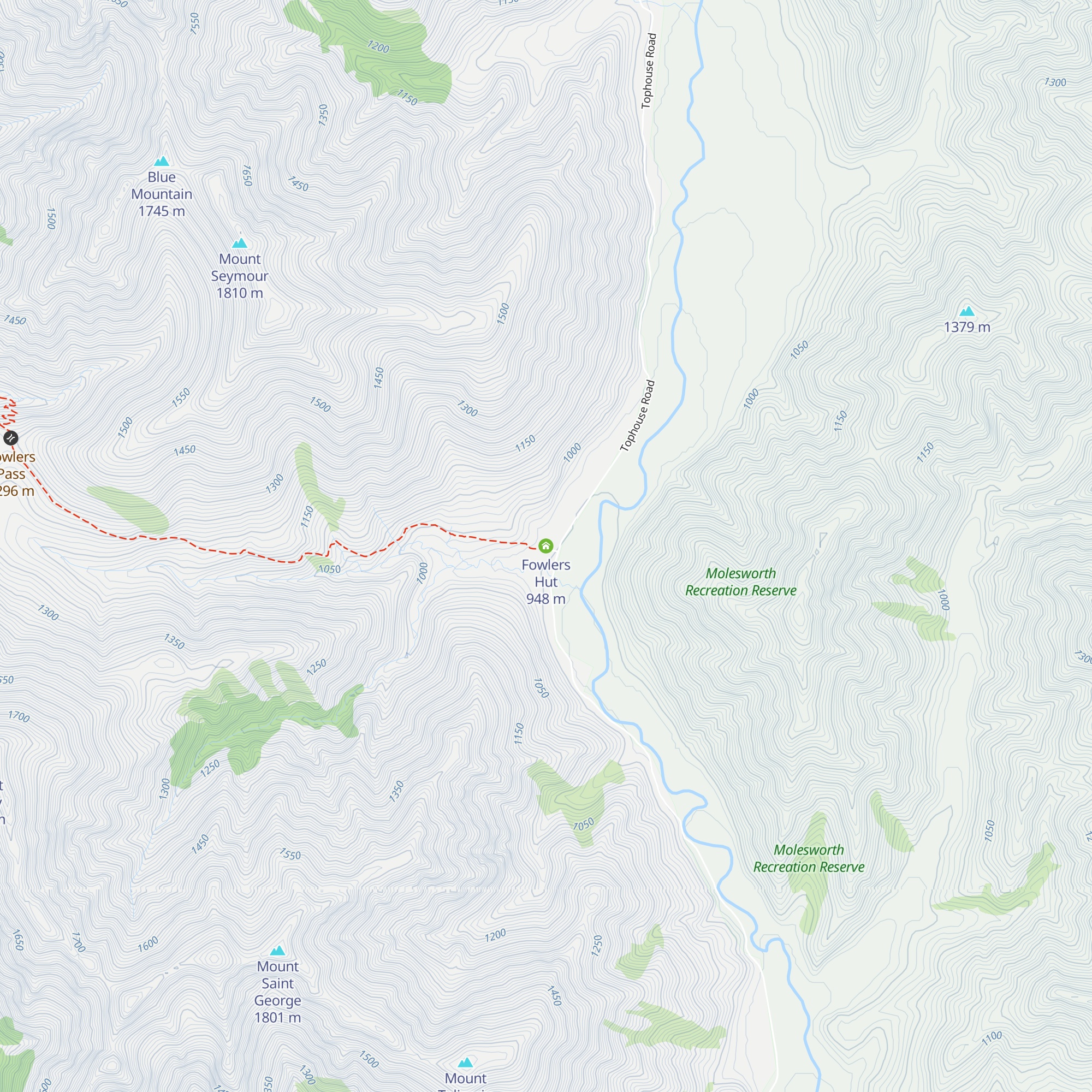 Fowlers Hut map