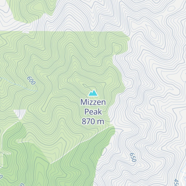 Map of Mizzen Peak