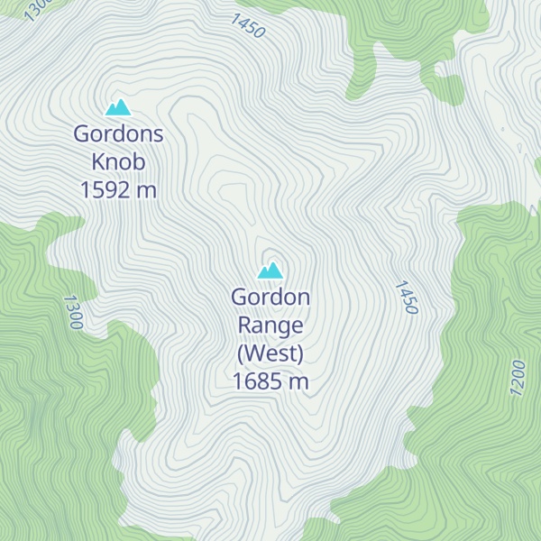 Map of Gordon Range (West)